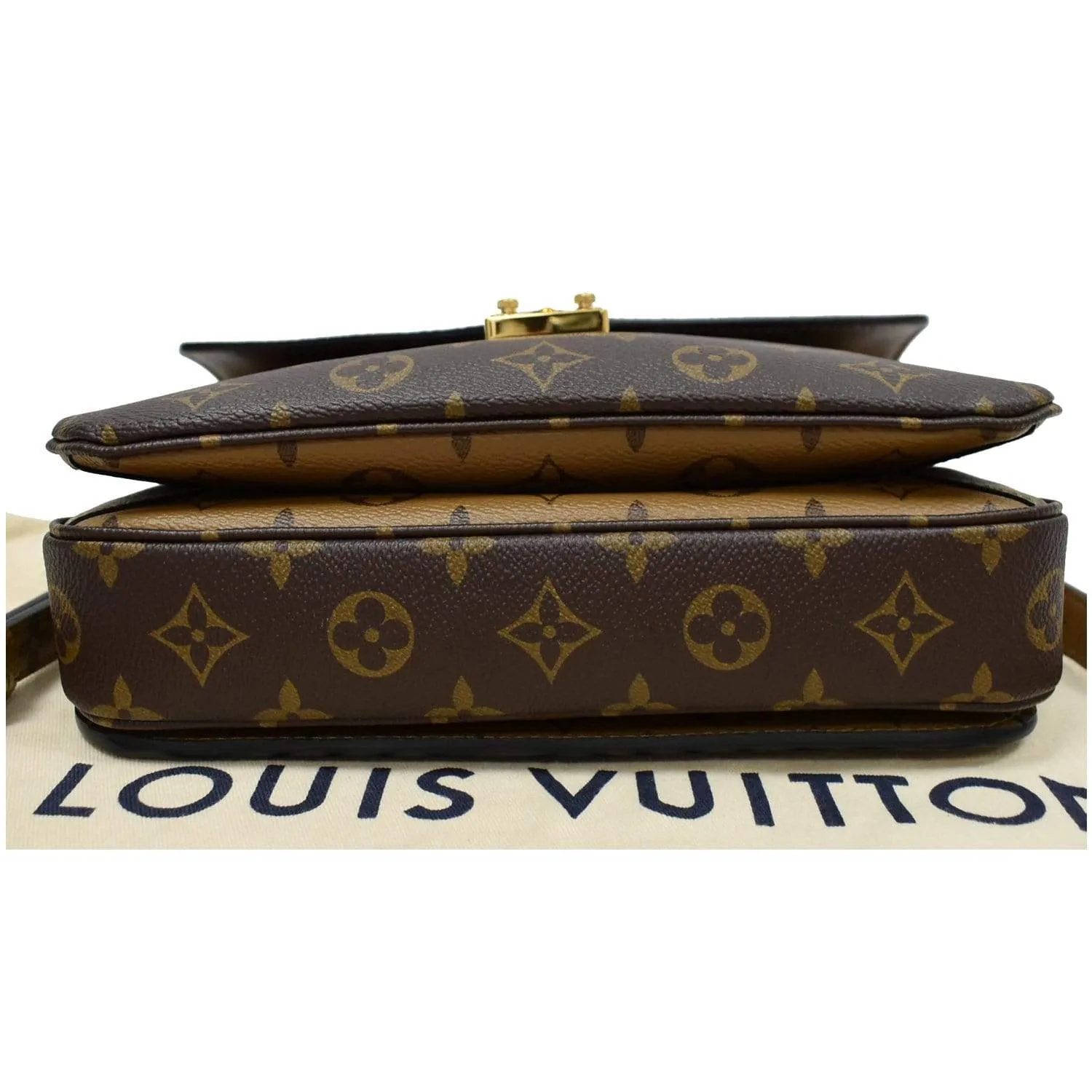 LOUIS VUITTON Metis Pochette Reverse Monogram Canvas Crossbody Bag Brown