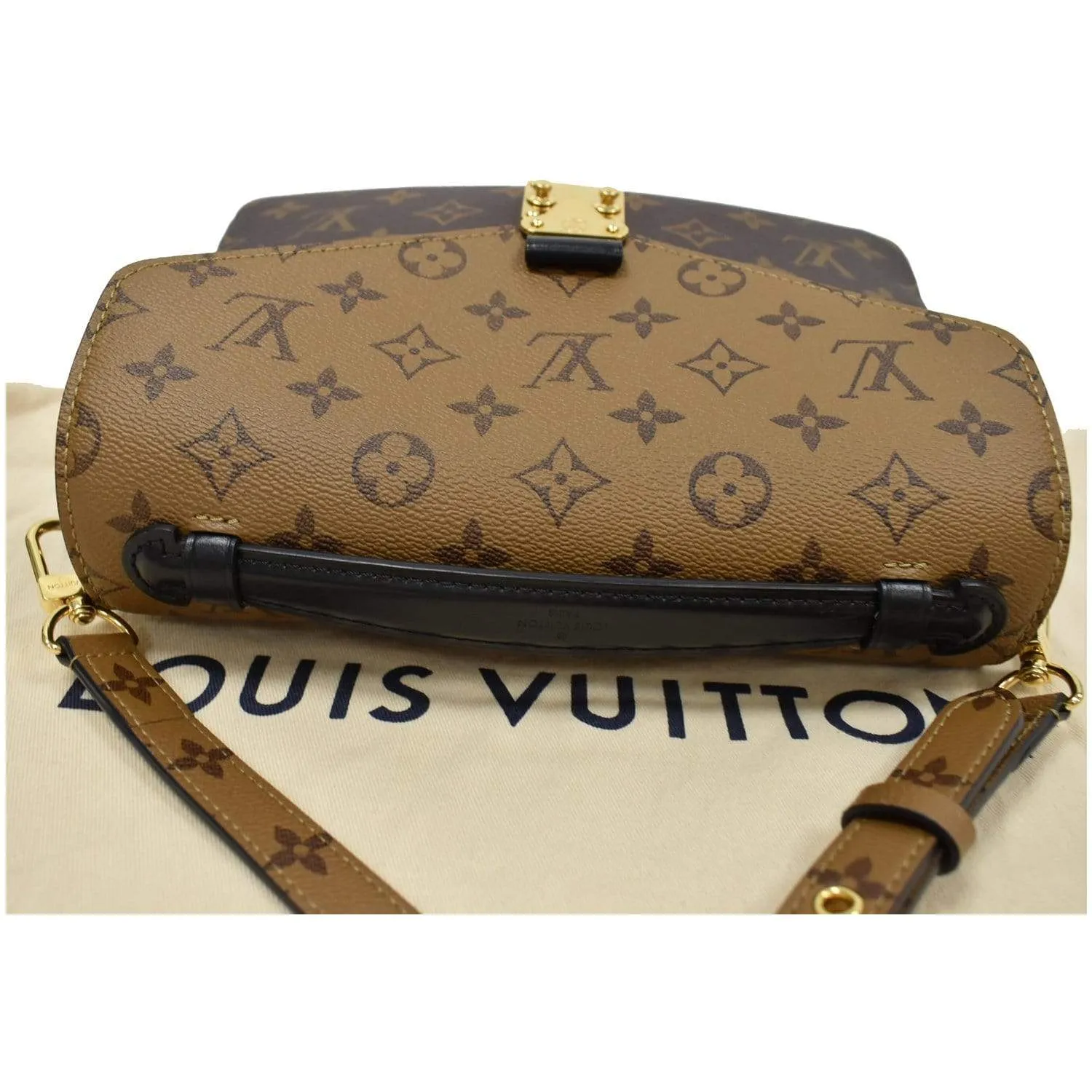 LOUIS VUITTON Metis Pochette Reverse Monogram Canvas Crossbody Bag Brown