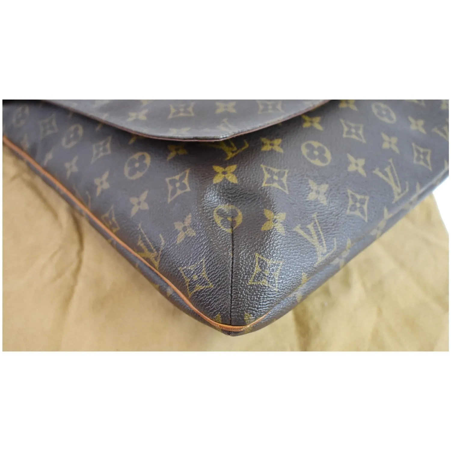 LOUIS VUITTON Musette Large Monogram Canvas Crossbody Bag Brown
