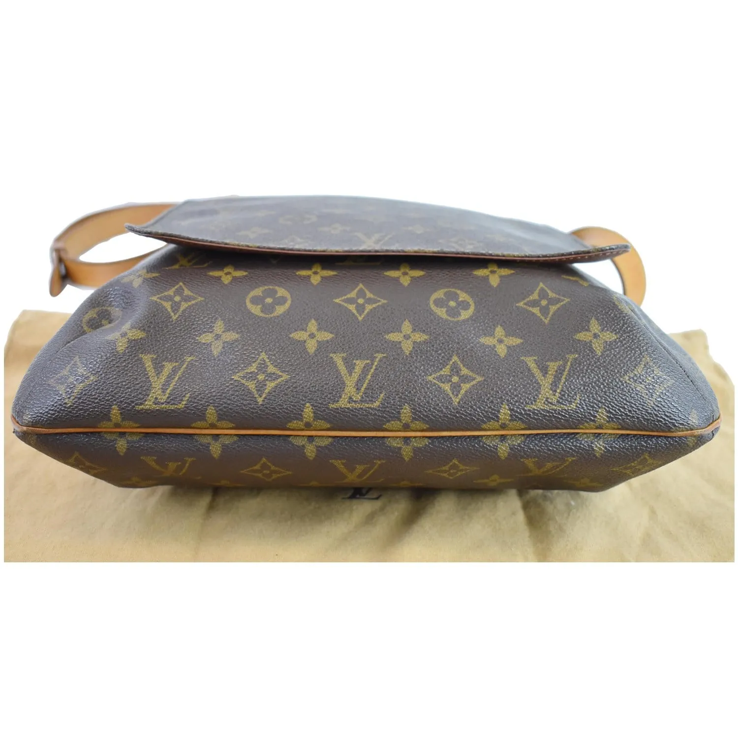 LOUIS VUITTON Musette Large Monogram Canvas Crossbody Bag Brown