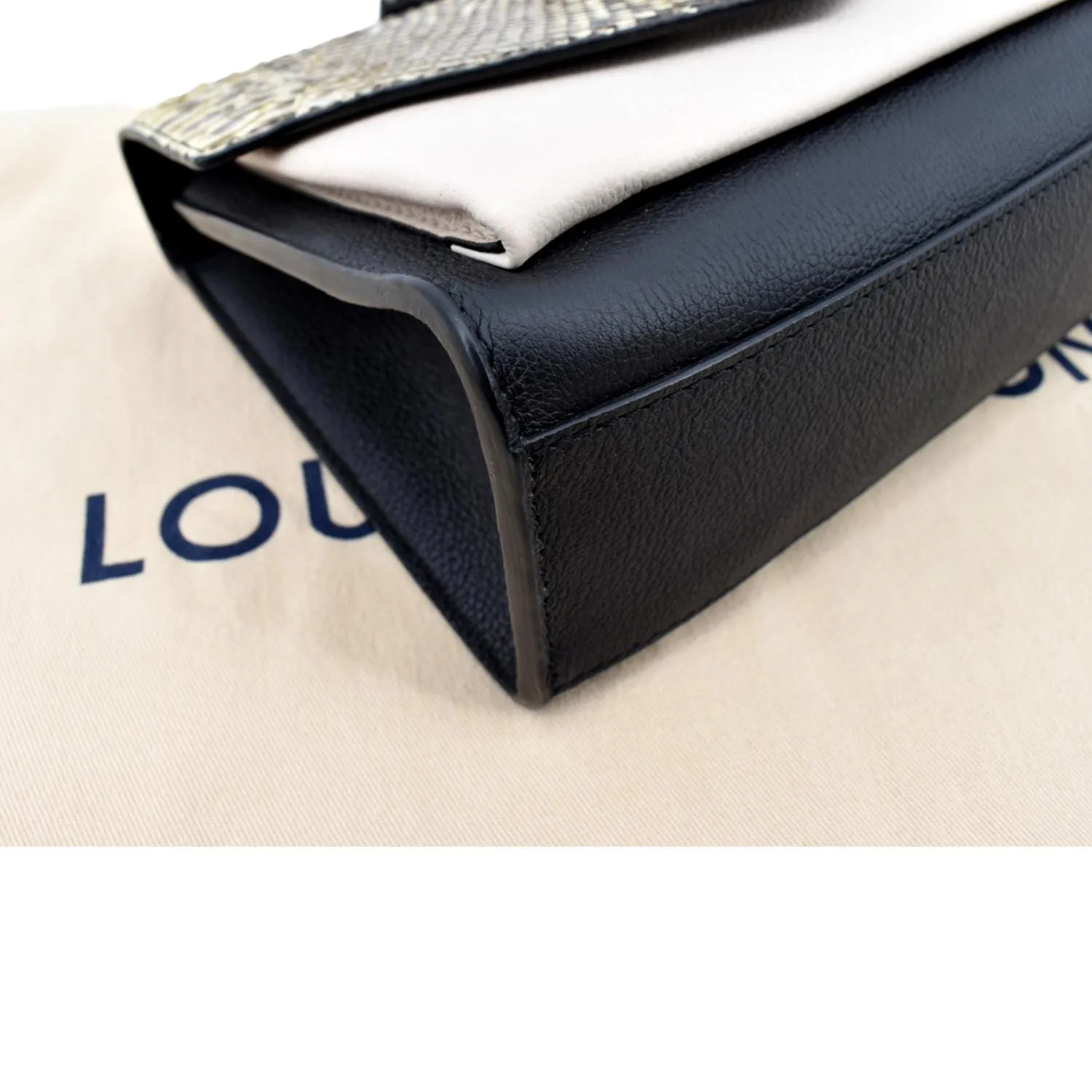 LOUIS VUITTON MyLockme BB Python Leather Crossbody Bag Black