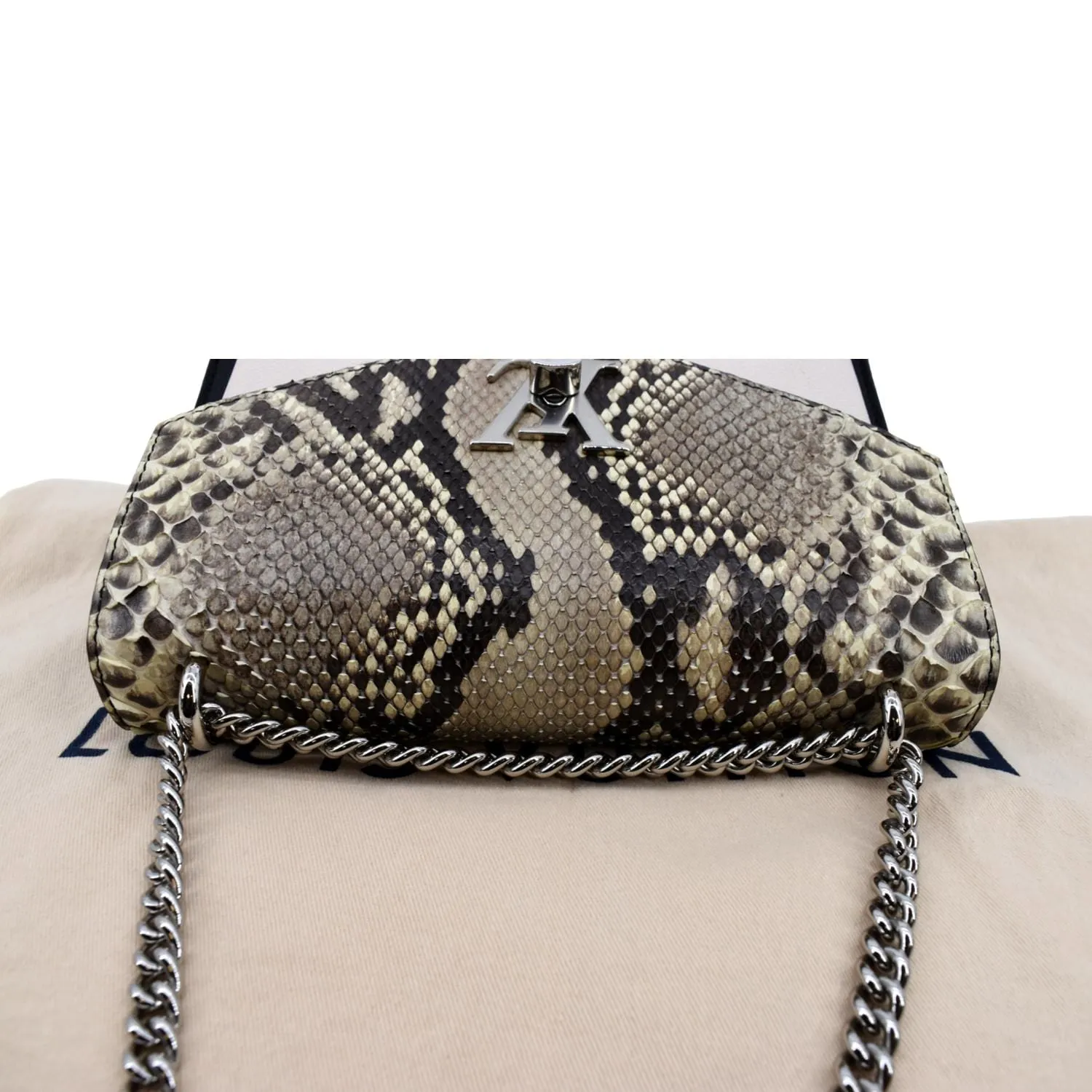LOUIS VUITTON MyLockme BB Python Leather Crossbody Bag Black