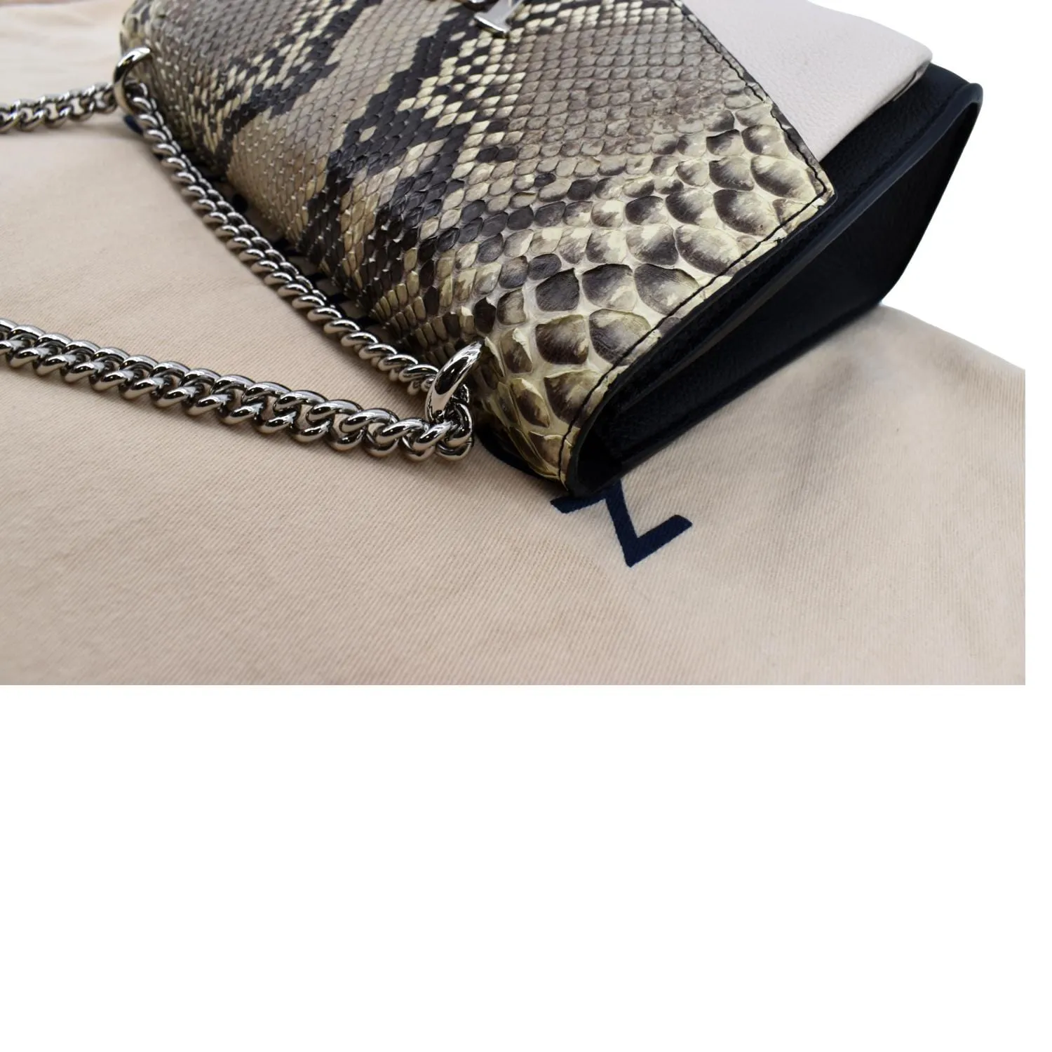 LOUIS VUITTON MyLockme BB Python Leather Crossbody Bag Black