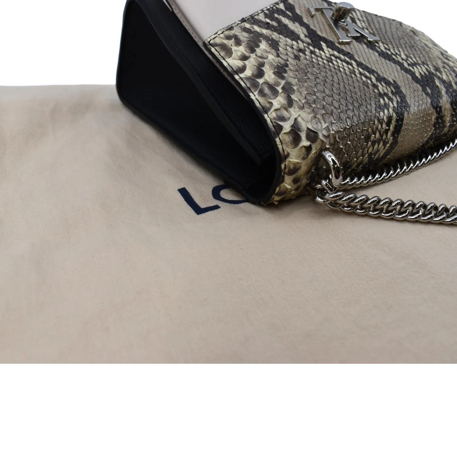 LOUIS VUITTON MyLockme BB Python Leather Crossbody Bag Black