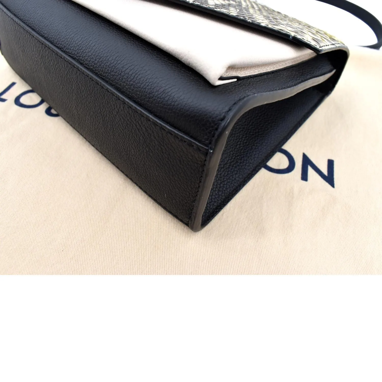LOUIS VUITTON MyLockme BB Python Leather Crossbody Bag Black