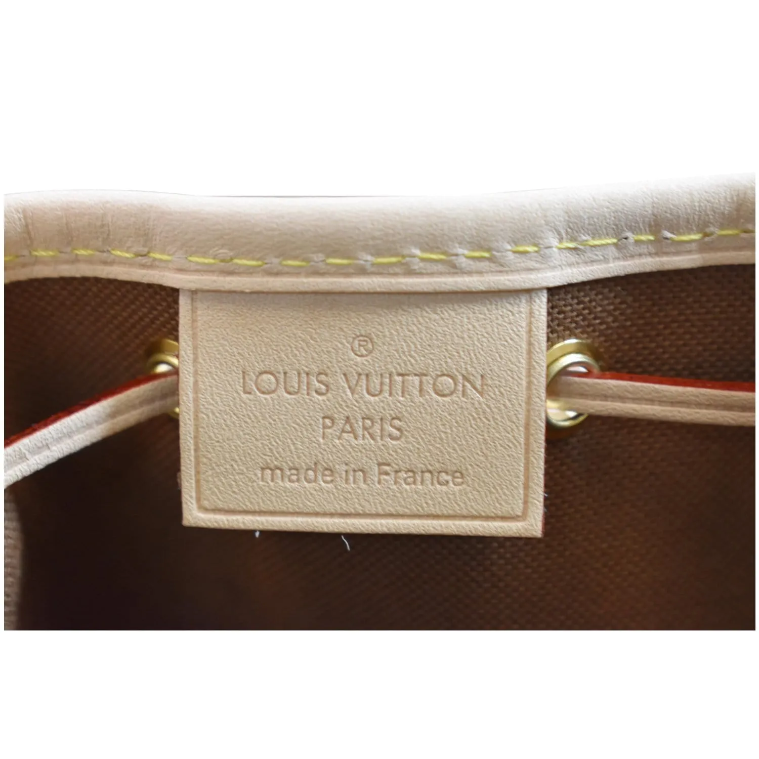 LOUIS VUITTON Nano Noe Monogram Canvas Crossbody Bag Brown