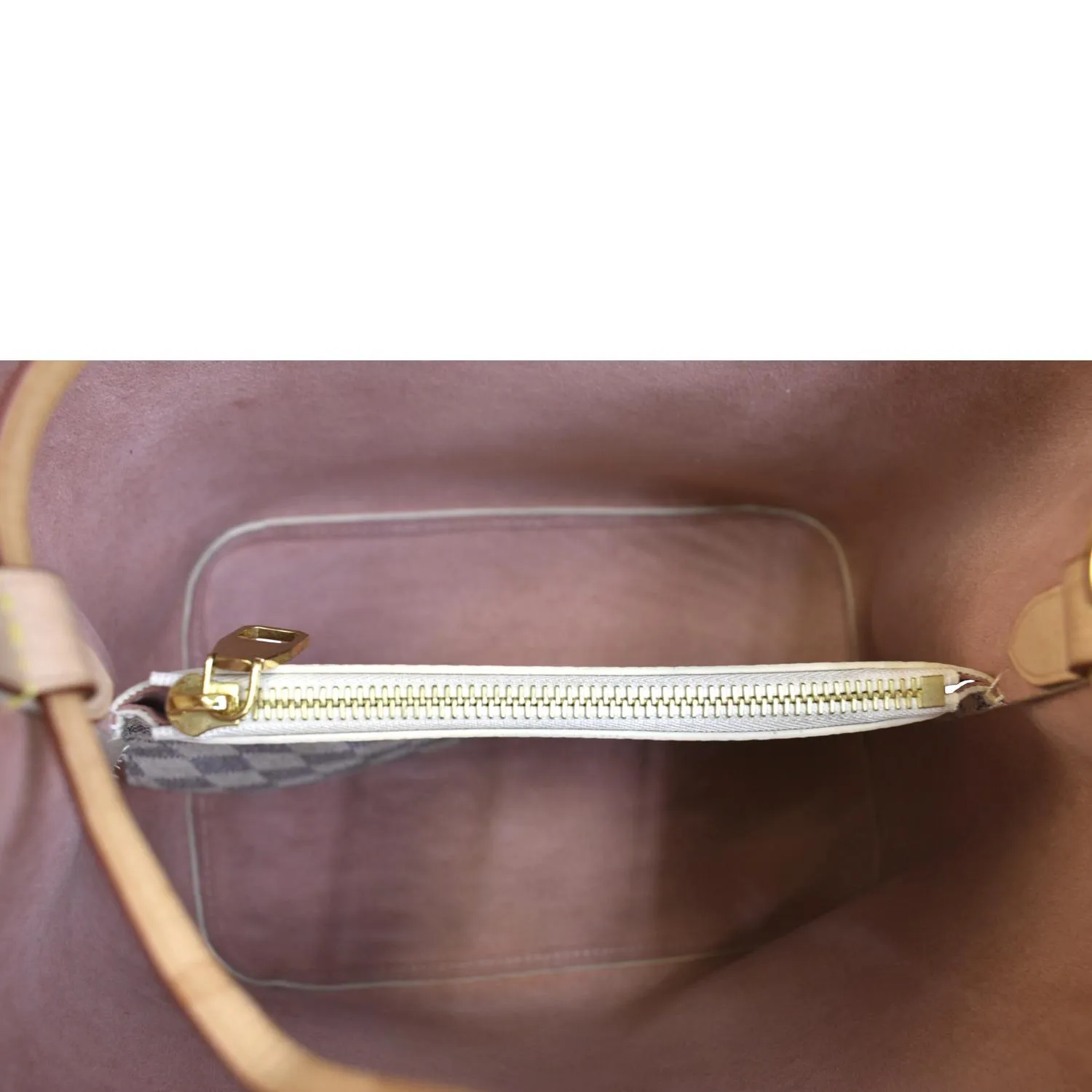 LOUIS VUITTON Neonoe Braided Handle Damier Azur Crossbody Bag White