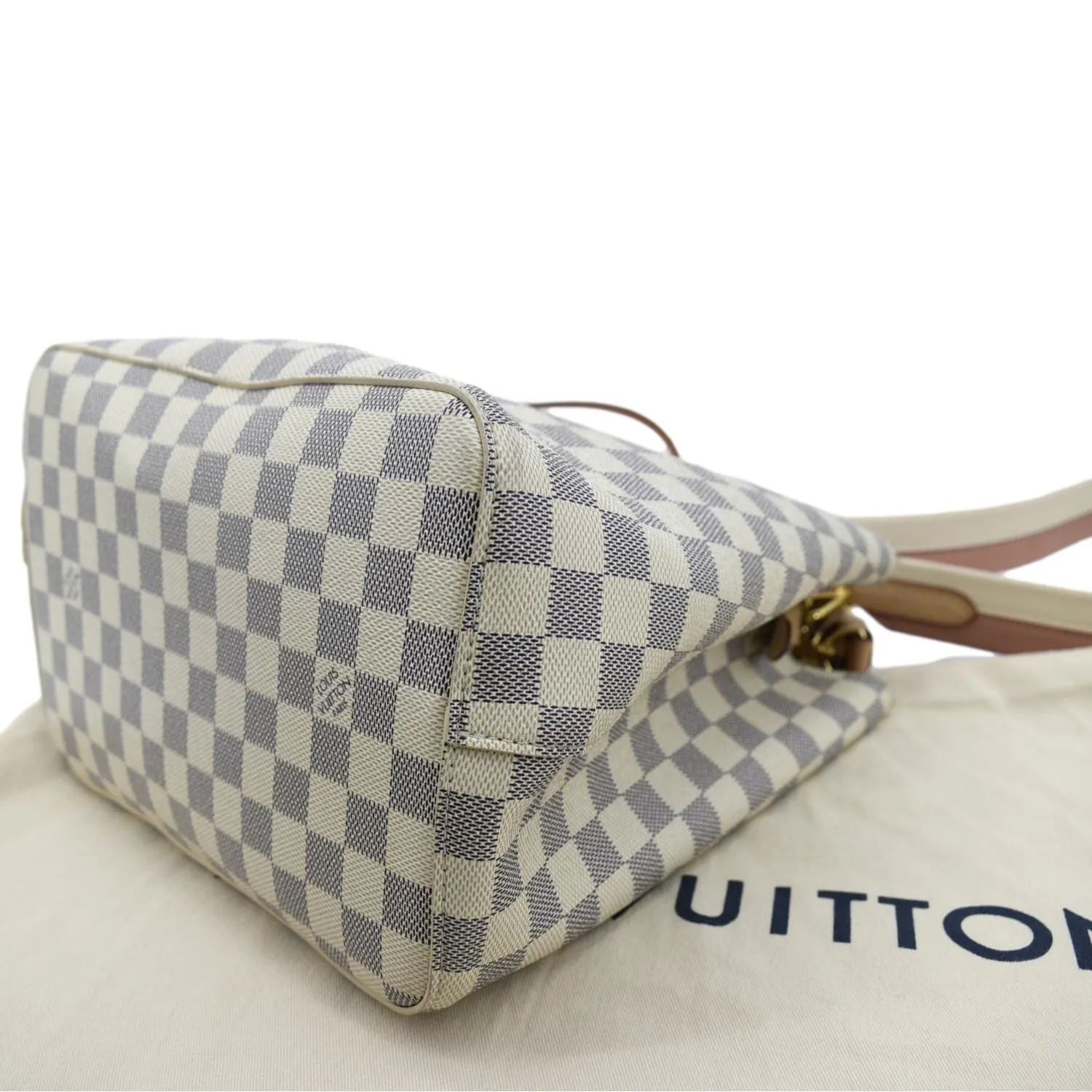 LOUIS VUITTON Neonoe Braided Handle Damier Azur Crossbody Bag White