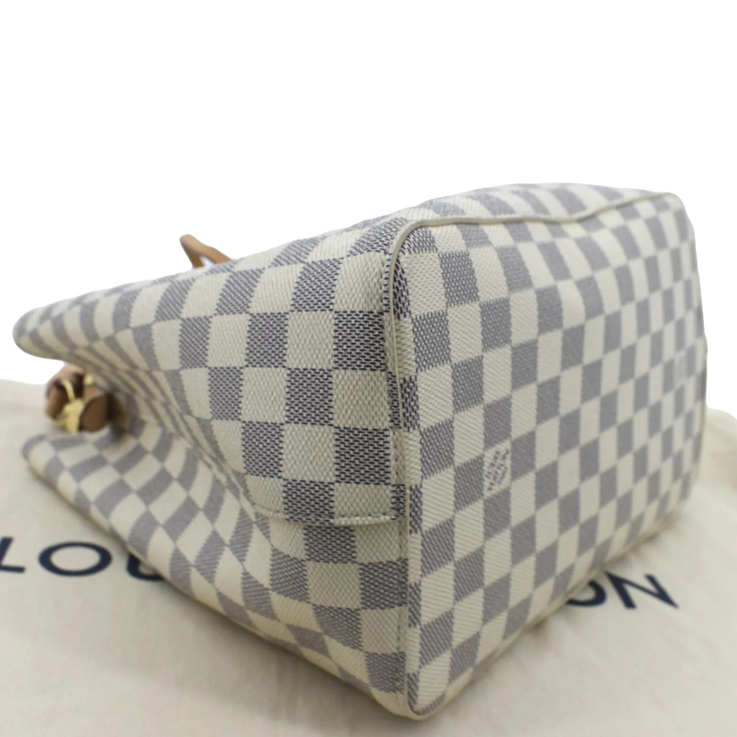 LOUIS VUITTON Neonoe Braided Handle Damier Azur Crossbody Bag White