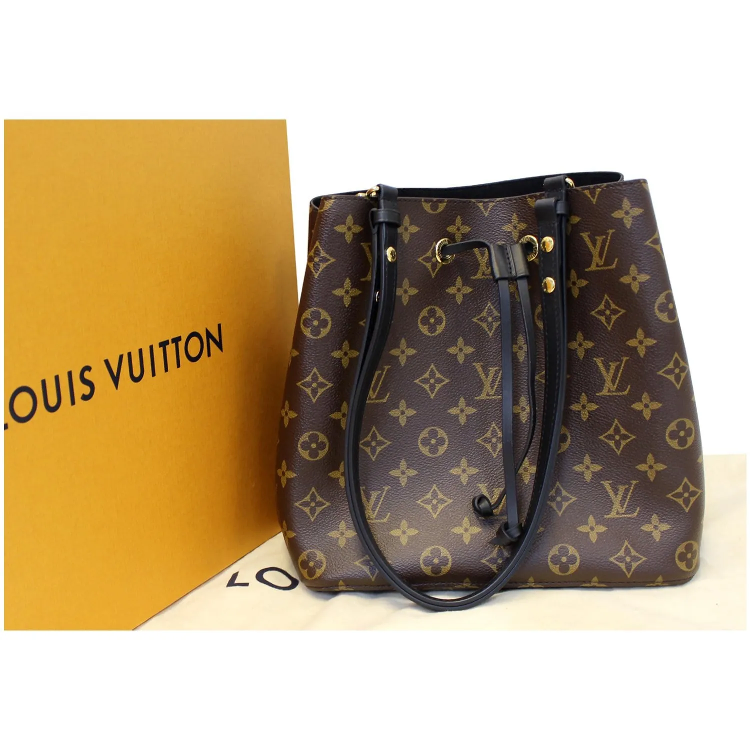 LOUIS VUITTON Neonoe Monogram Canvas Shoulder Bag Black