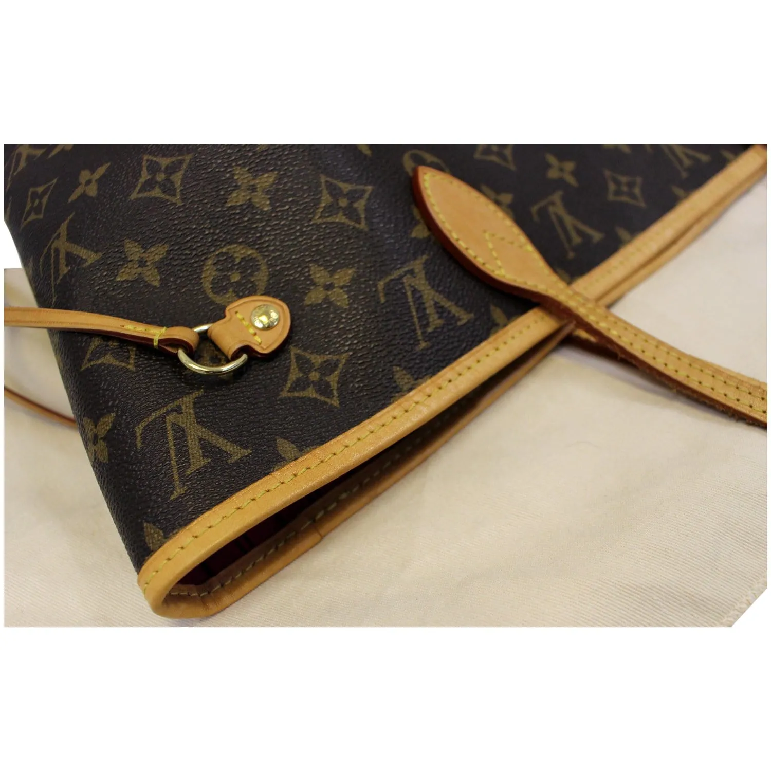 LOUIS VUITTON Neverfull MM Monogram Canvas Tote Shoulder Bag Brown