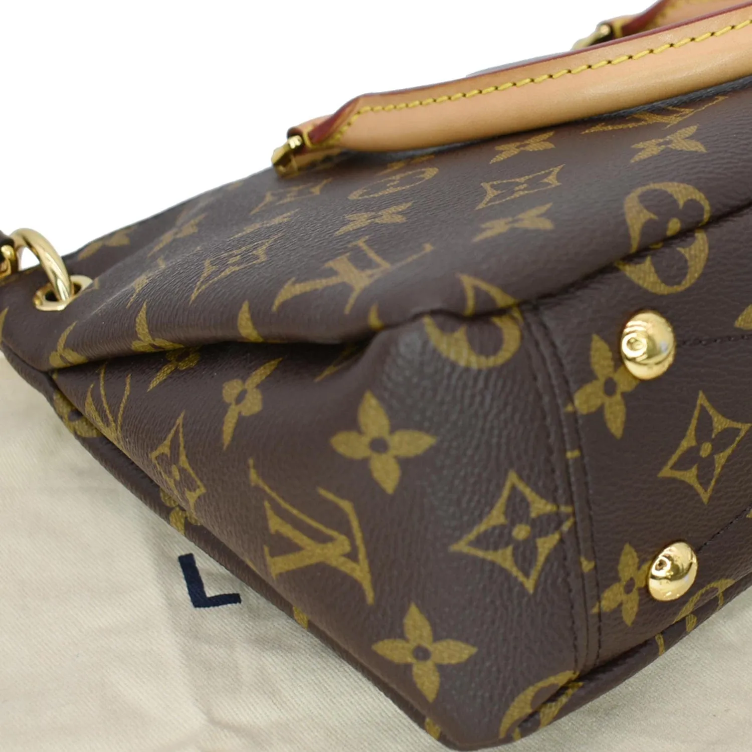 LOUIS VUITTON Pallas BB Monogram Canvas Satchel Crossbody Bag Brown