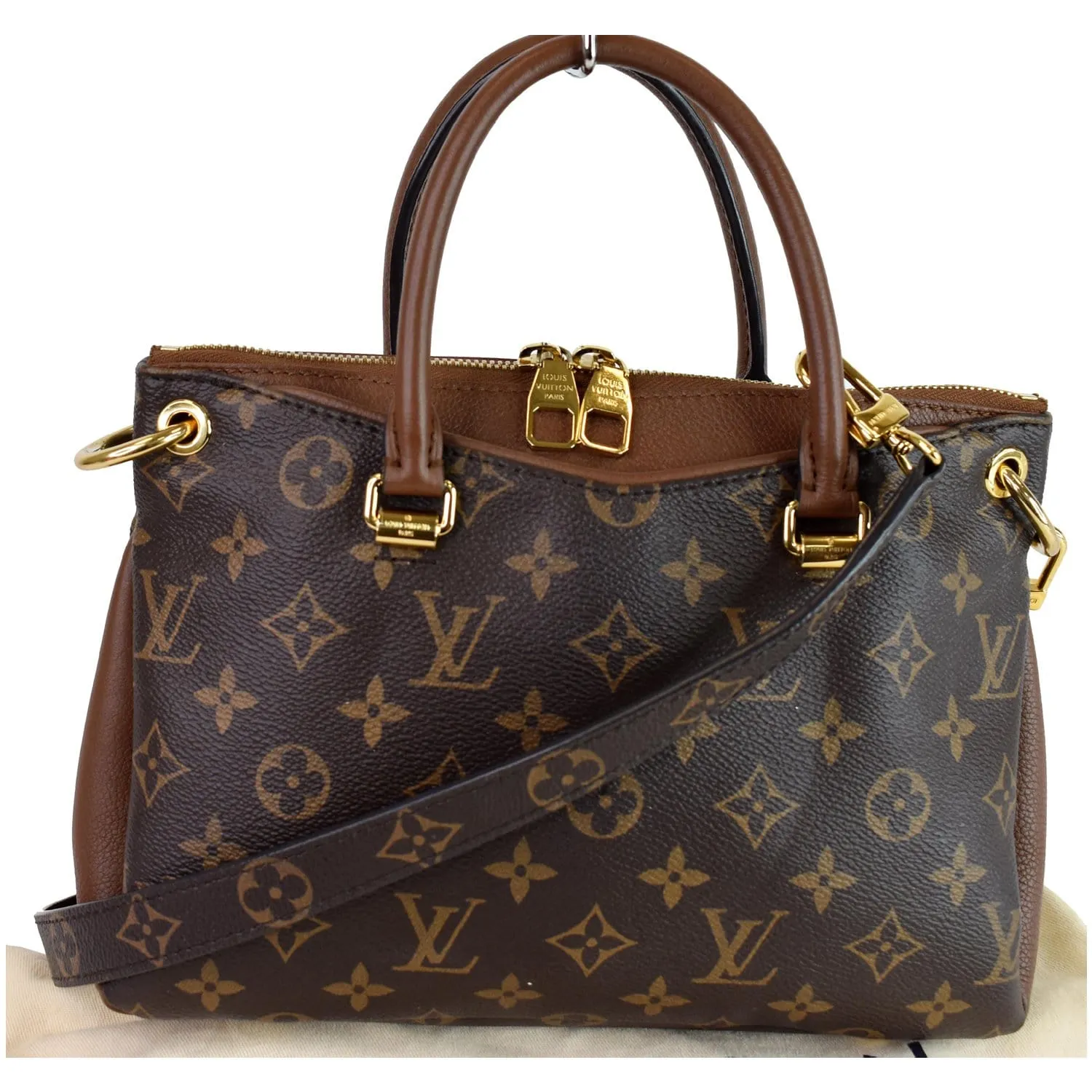 LOUIS VUITTON Pallas BB Monogram Canvas Shoulder Crossbody Bag Brown
