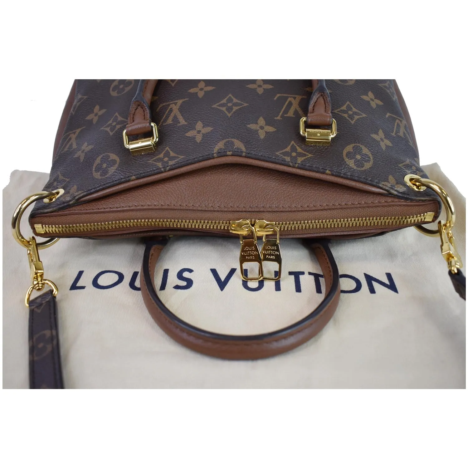 LOUIS VUITTON Pallas BB Monogram Canvas Shoulder Crossbody Bag Brown