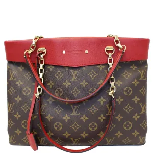 LOUIS VUITTON Pallas Chain Shopper Bag Monogram Canvas Cherry