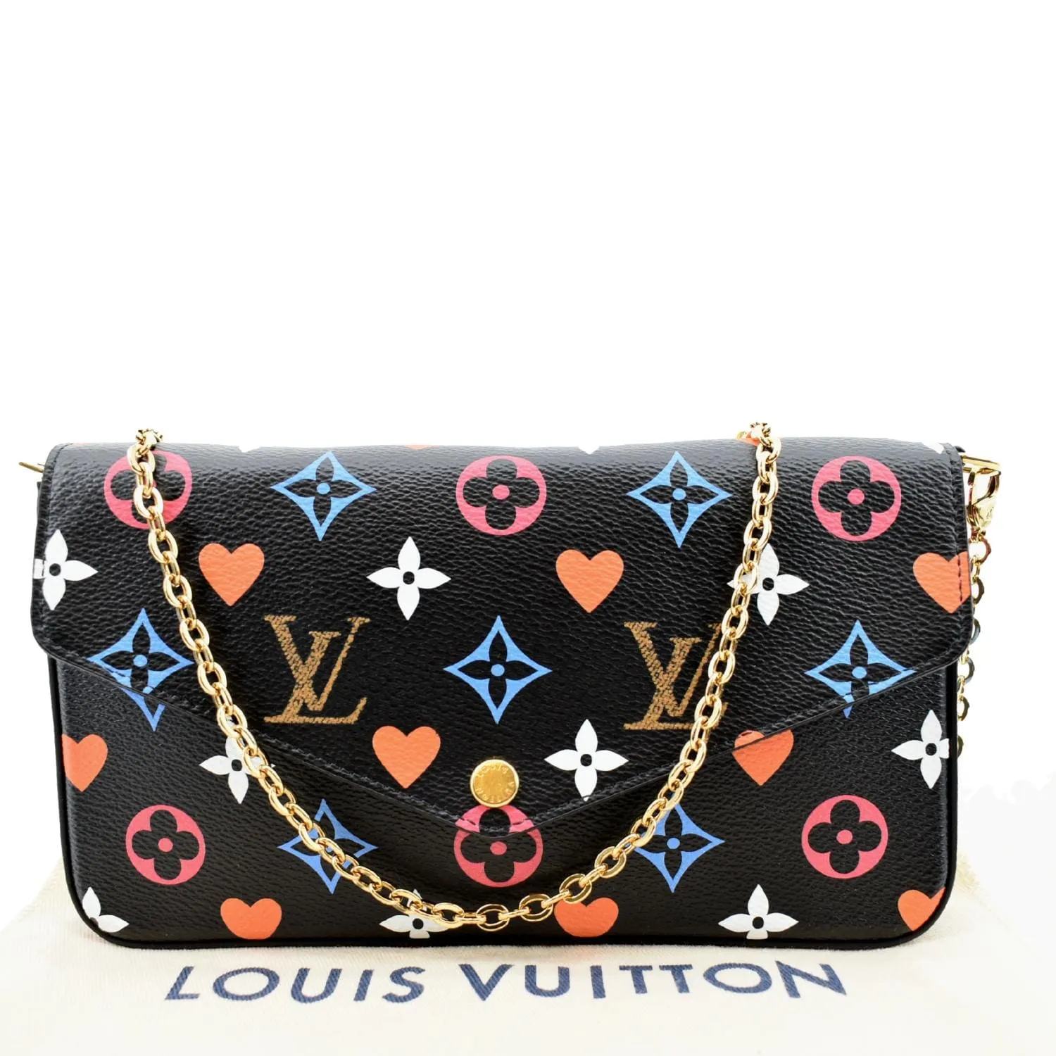 LOUIS VUITTON Pochette Felicie Game On Canvas Crossbody Bag Multicolor
