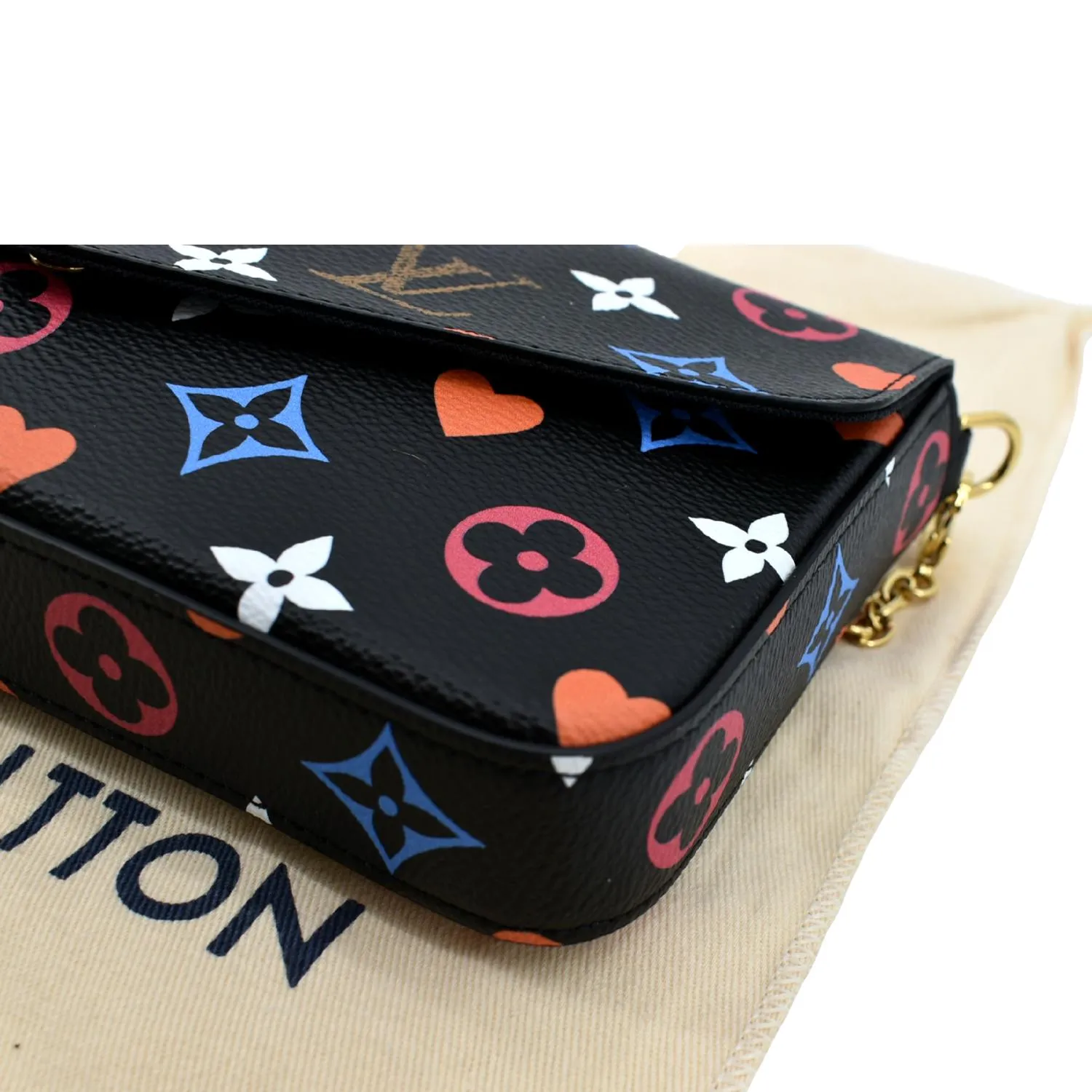 LOUIS VUITTON Pochette Felicie Game On Canvas Crossbody Bag Multicolor