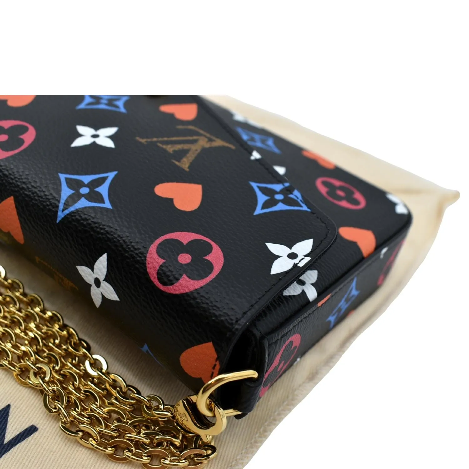 LOUIS VUITTON Pochette Felicie Game On Canvas Crossbody Bag Multicolor