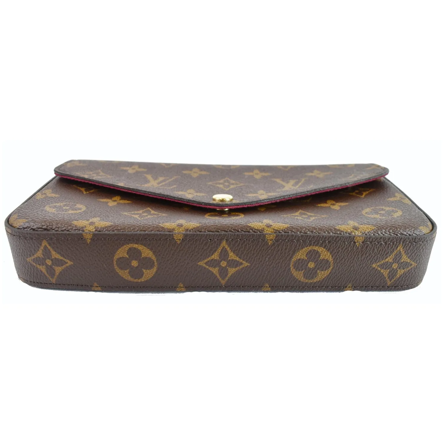 LOUIS VUITTON Pochette Felicie Monogram Canvas Crossbody Bag Brown