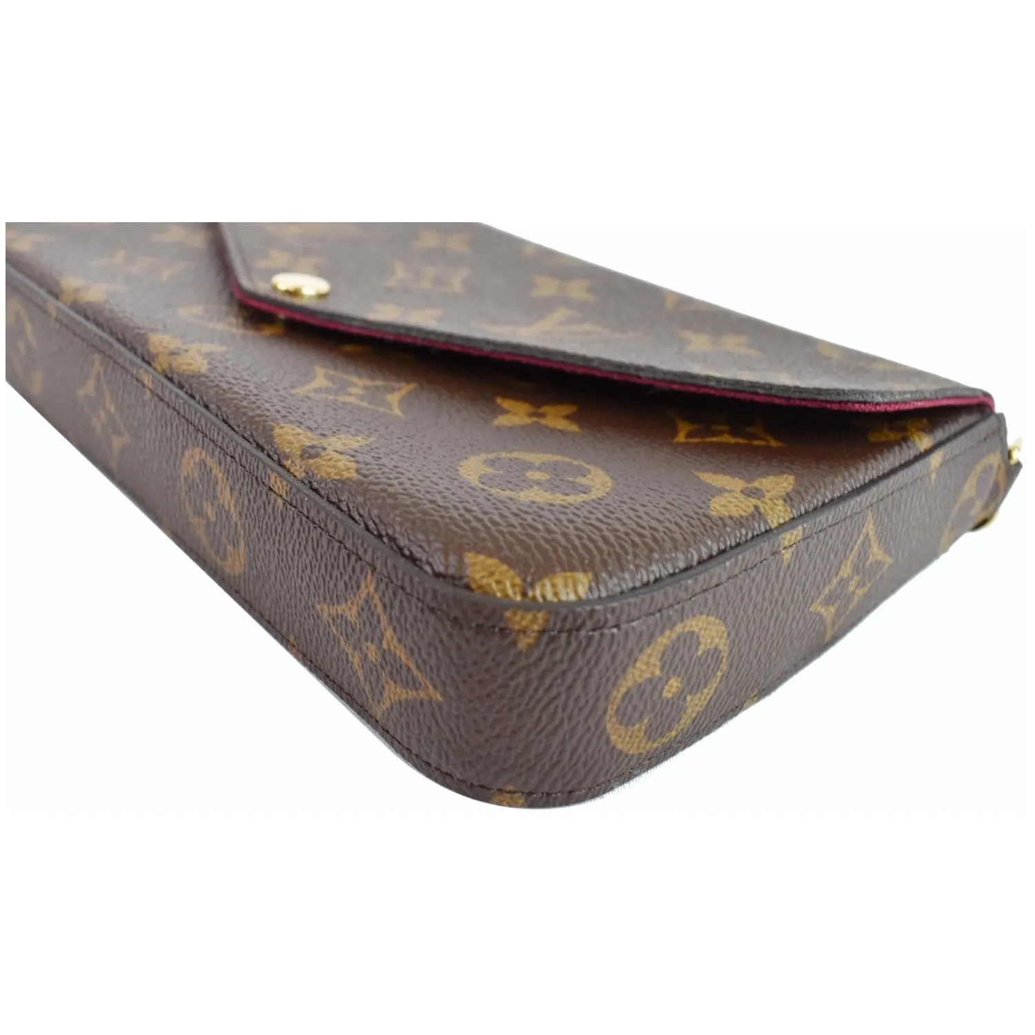 LOUIS VUITTON Pochette Felicie Monogram Canvas Crossbody Bag Brown