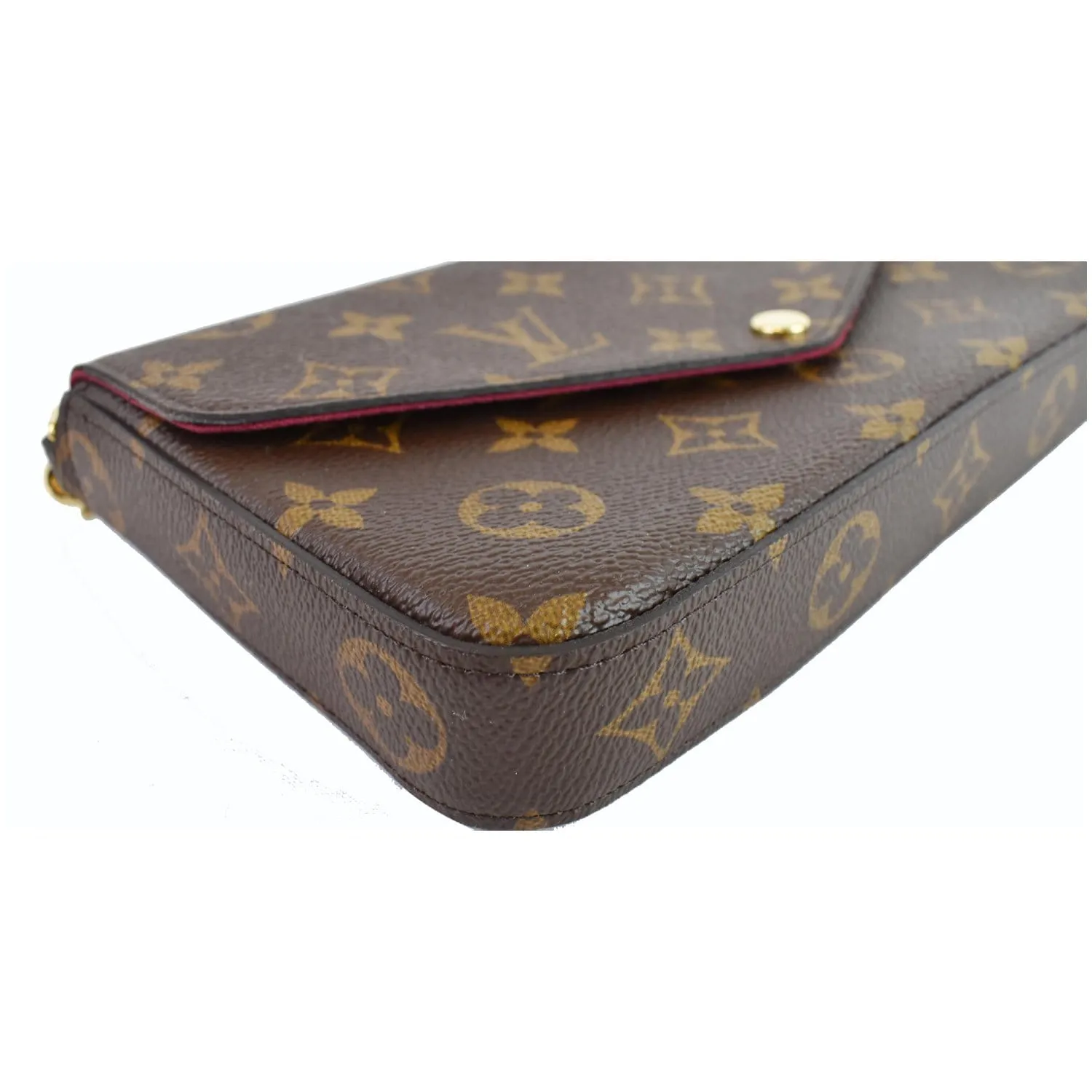 LOUIS VUITTON Pochette Felicie Monogram Canvas Crossbody Bag Brown