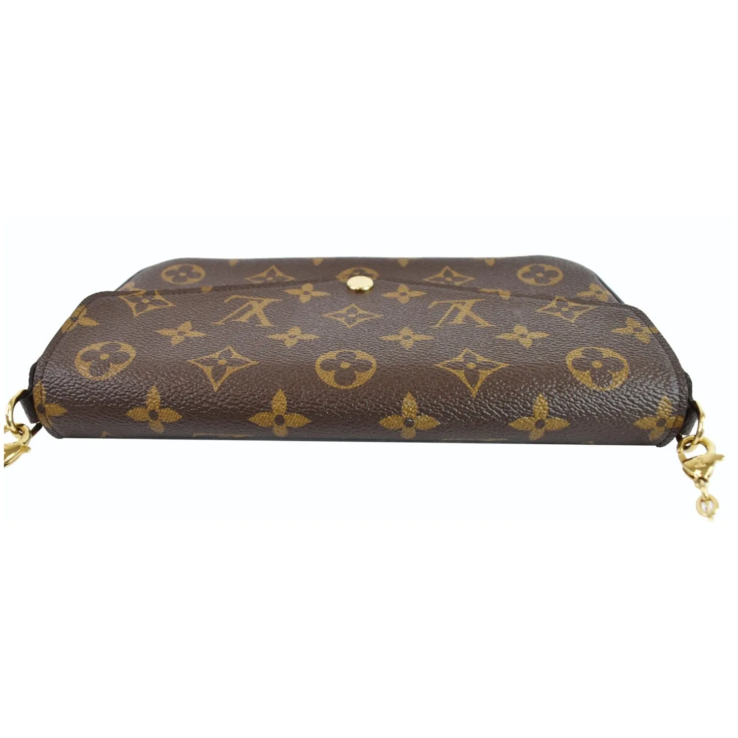 LOUIS VUITTON Pochette Felicie Monogram Canvas Crossbody Bag Brown