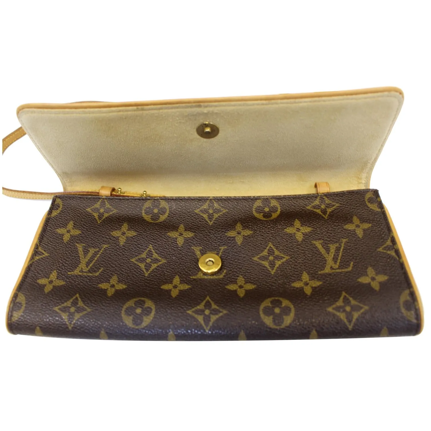 LOUIS VUITTON Pochette Twin GM Monogram Canvas Shoulder Bag Brown