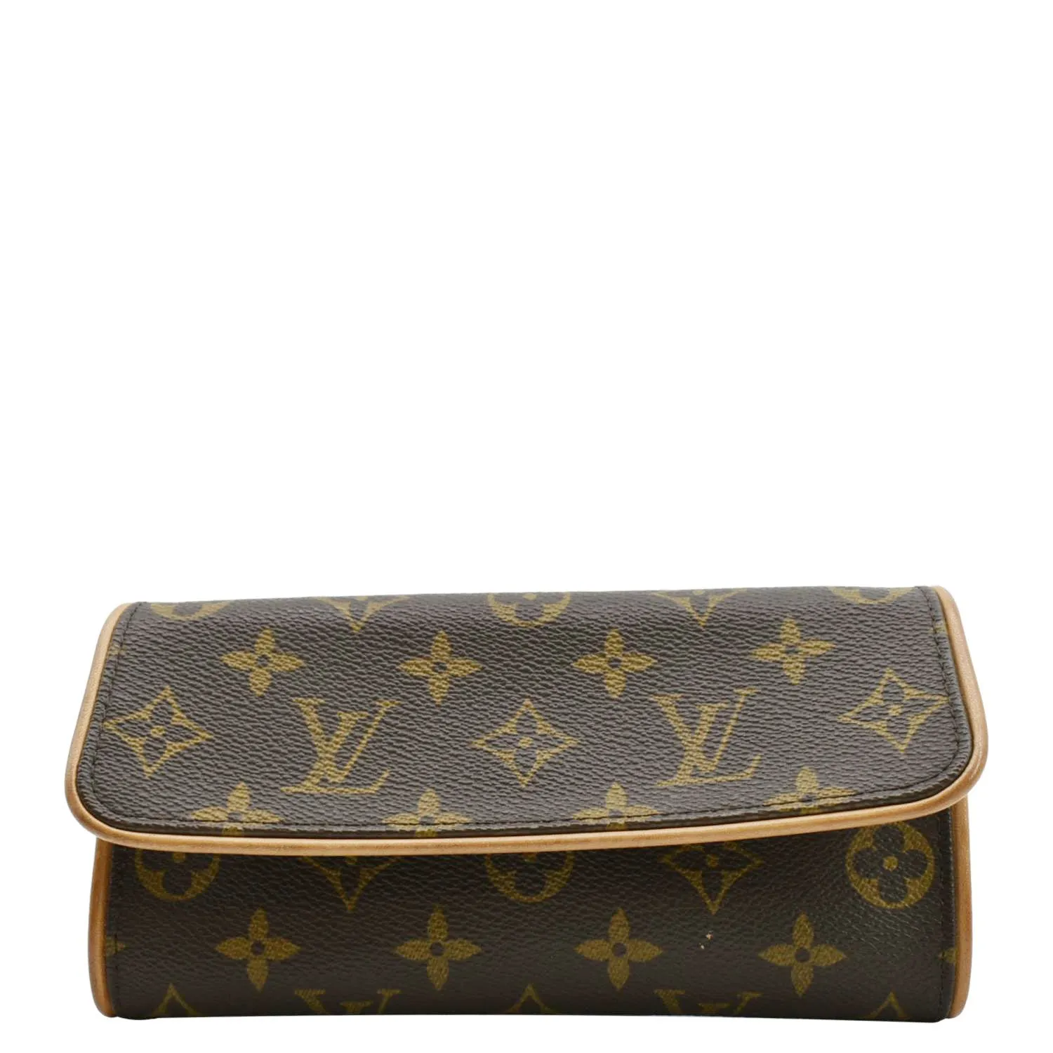 LOUIS VUITTON Pochette Twin Monogram Canvas Crossbody Bag Brown