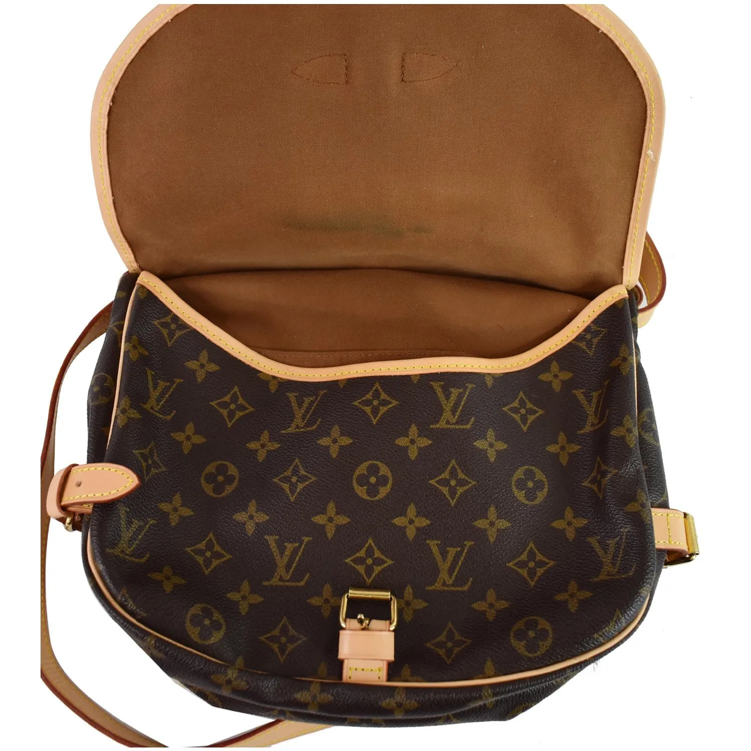 LOUIS VUITTON Saumur 30 Monogram Canvas Shoulder Bag Brown