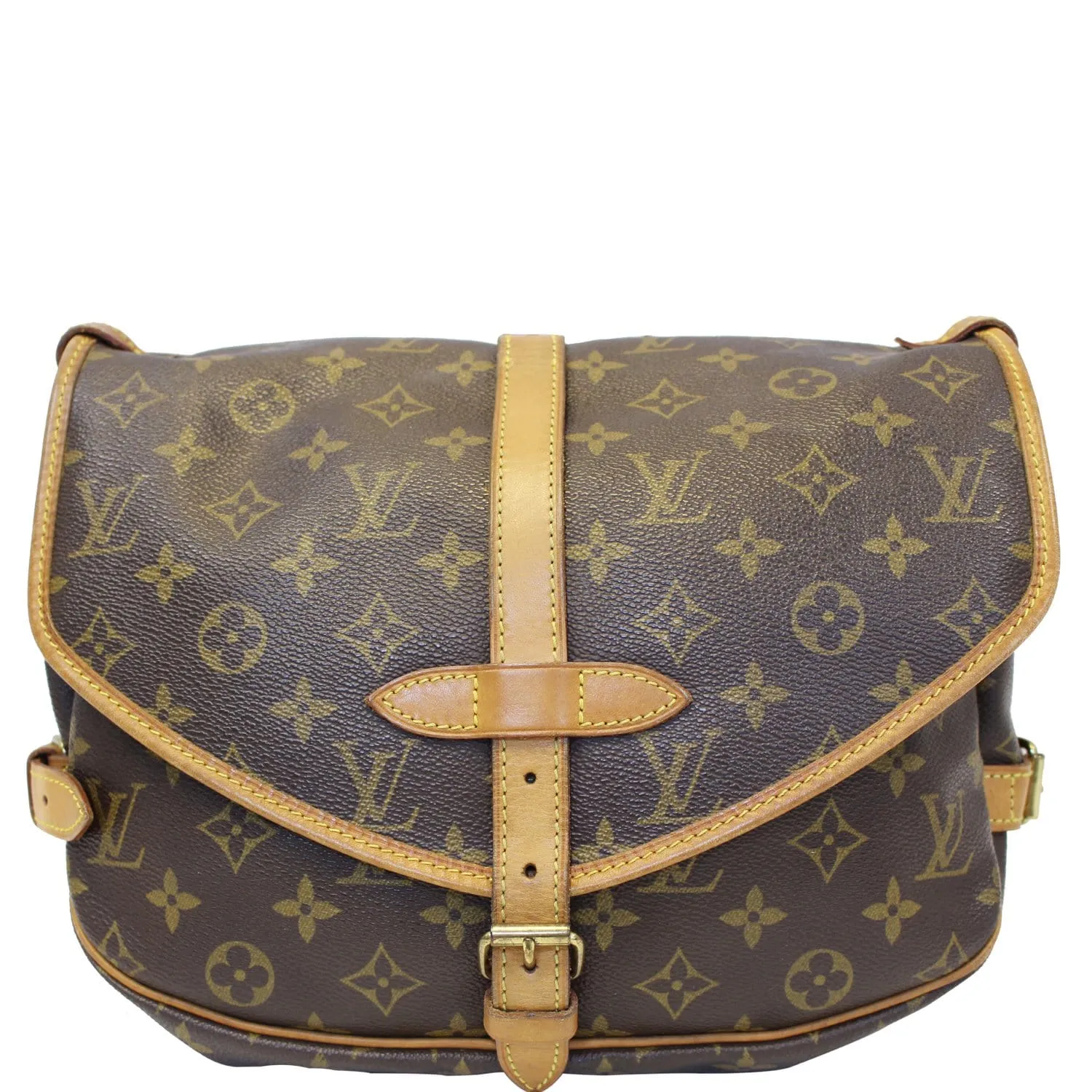 LOUIS VUITTON Saumur 30 Monogram Canvas Shoulder Bag Brown