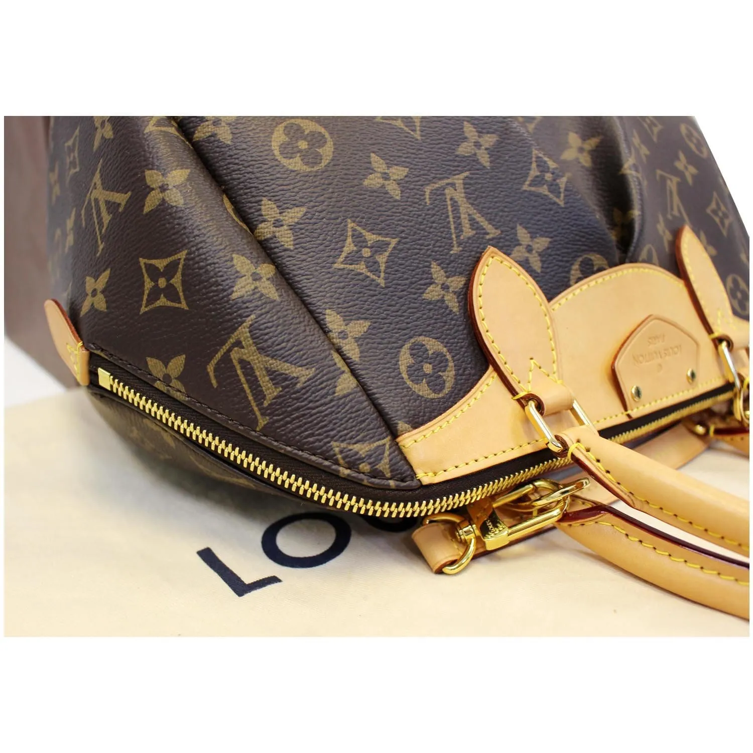 LOUIS VUITTON Segur Monogram Canvas Shoulder Handbag Brown