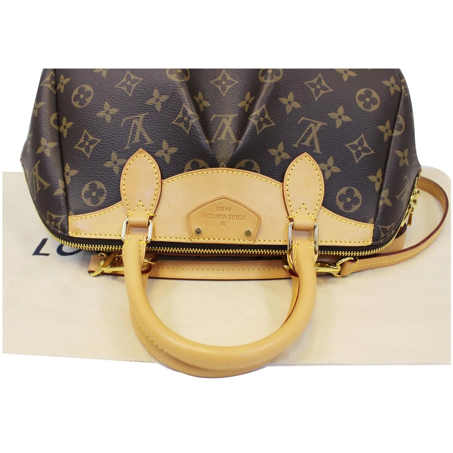 LOUIS VUITTON Segur Monogram Canvas Shoulder Handbag Brown