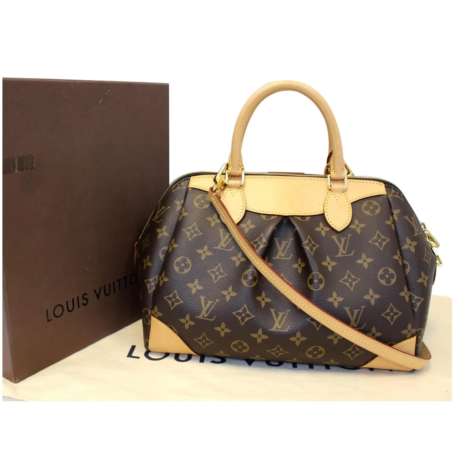 LOUIS VUITTON Segur Monogram Canvas Shoulder Handbag Brown