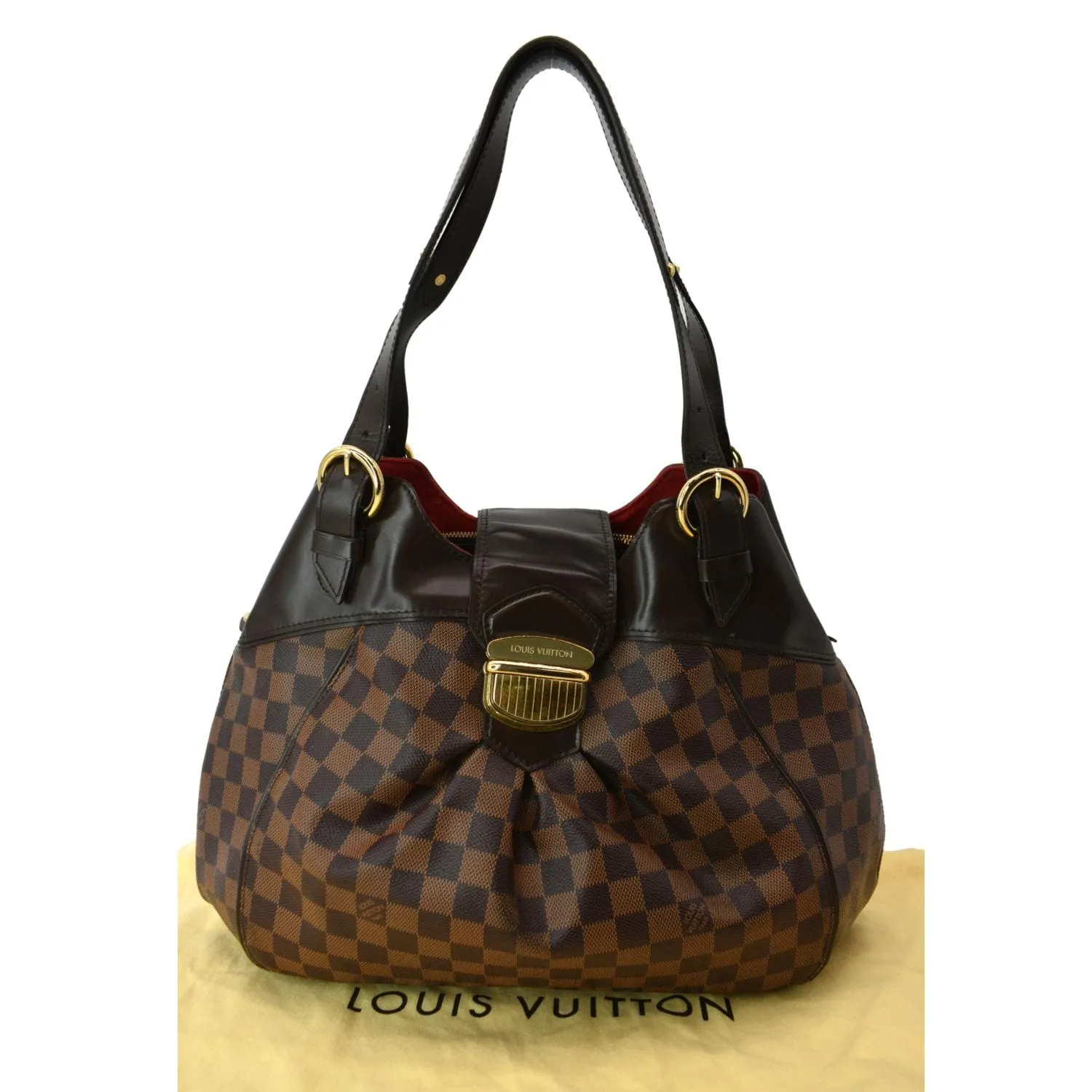 LOUIS VUITTON Sistina GM Damier Ebene Shoulder Bag Brown