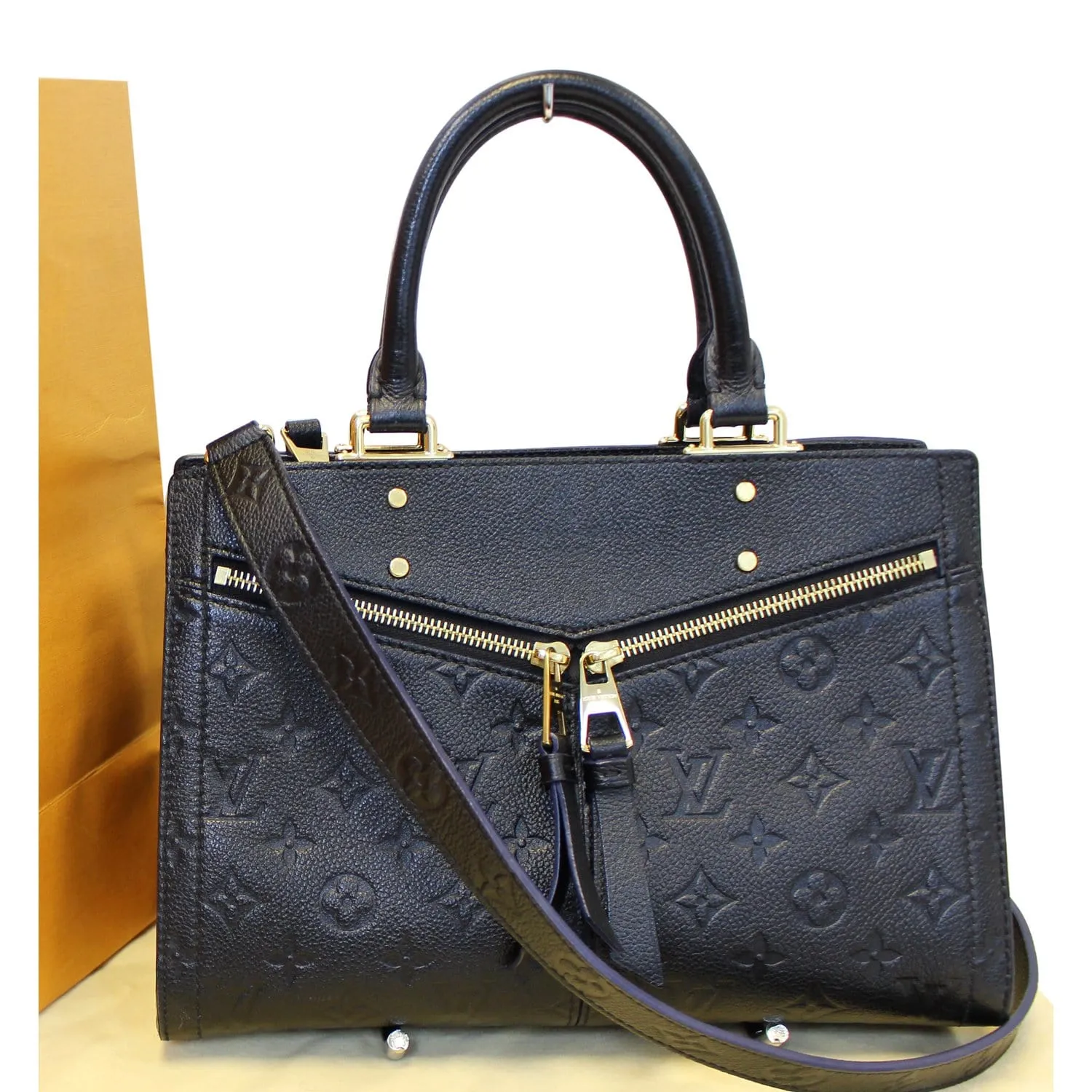LOUIS VUITTON Sully PM Empreinte Black Leather Shoulder Handbag