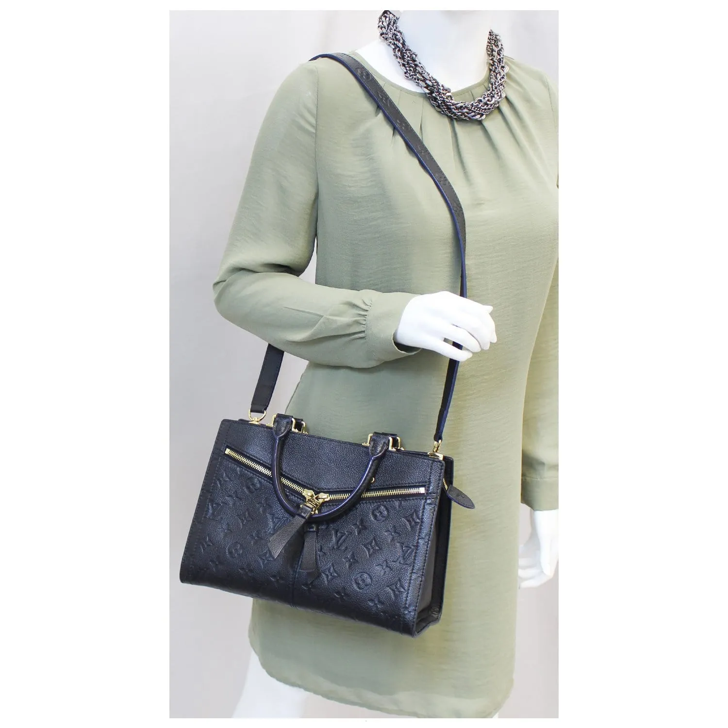 LOUIS VUITTON Sully PM Empreinte Black Leather Shoulder Handbag