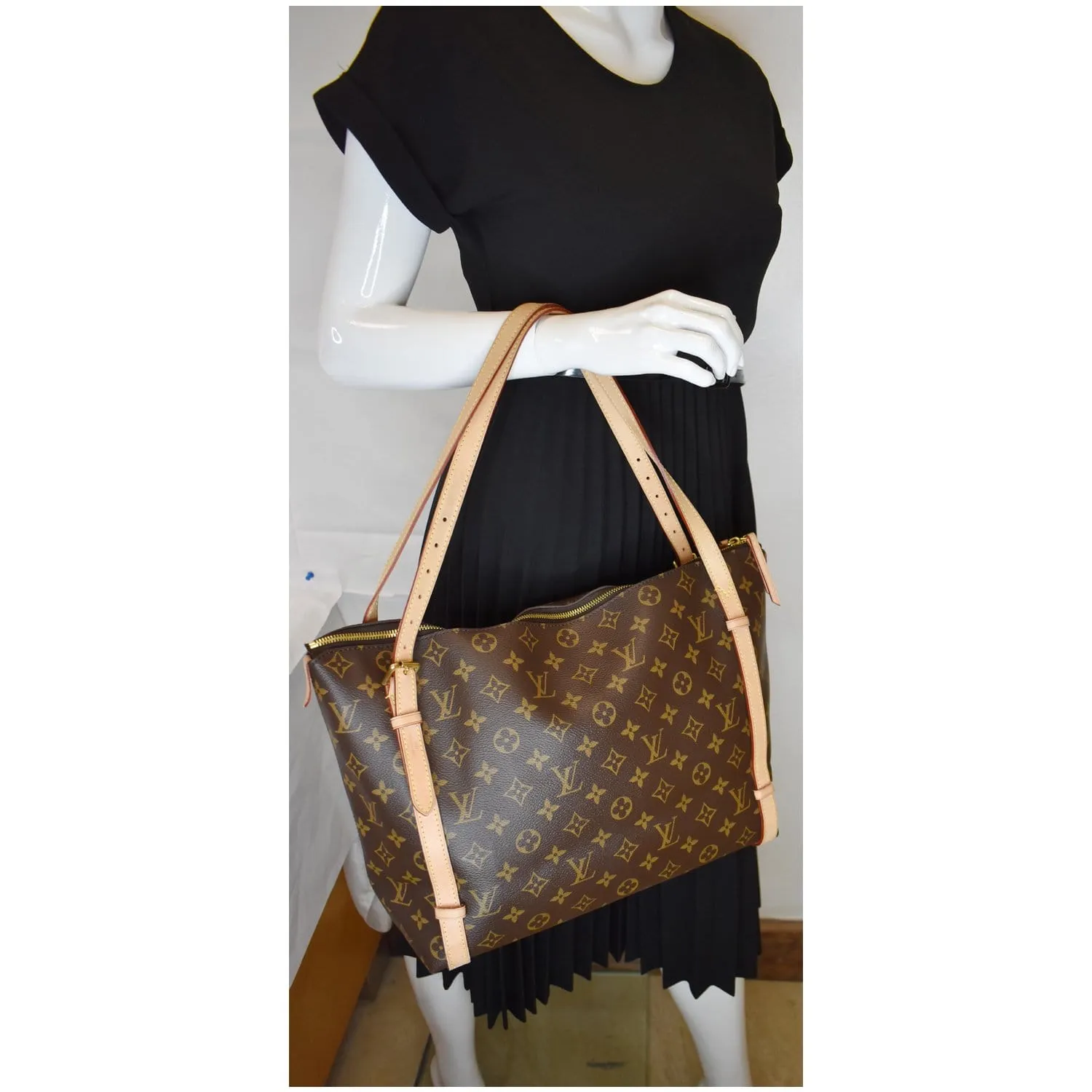 LOUIS VUITTON Tuileries Monogram Canvas Shoulder Bag Brown