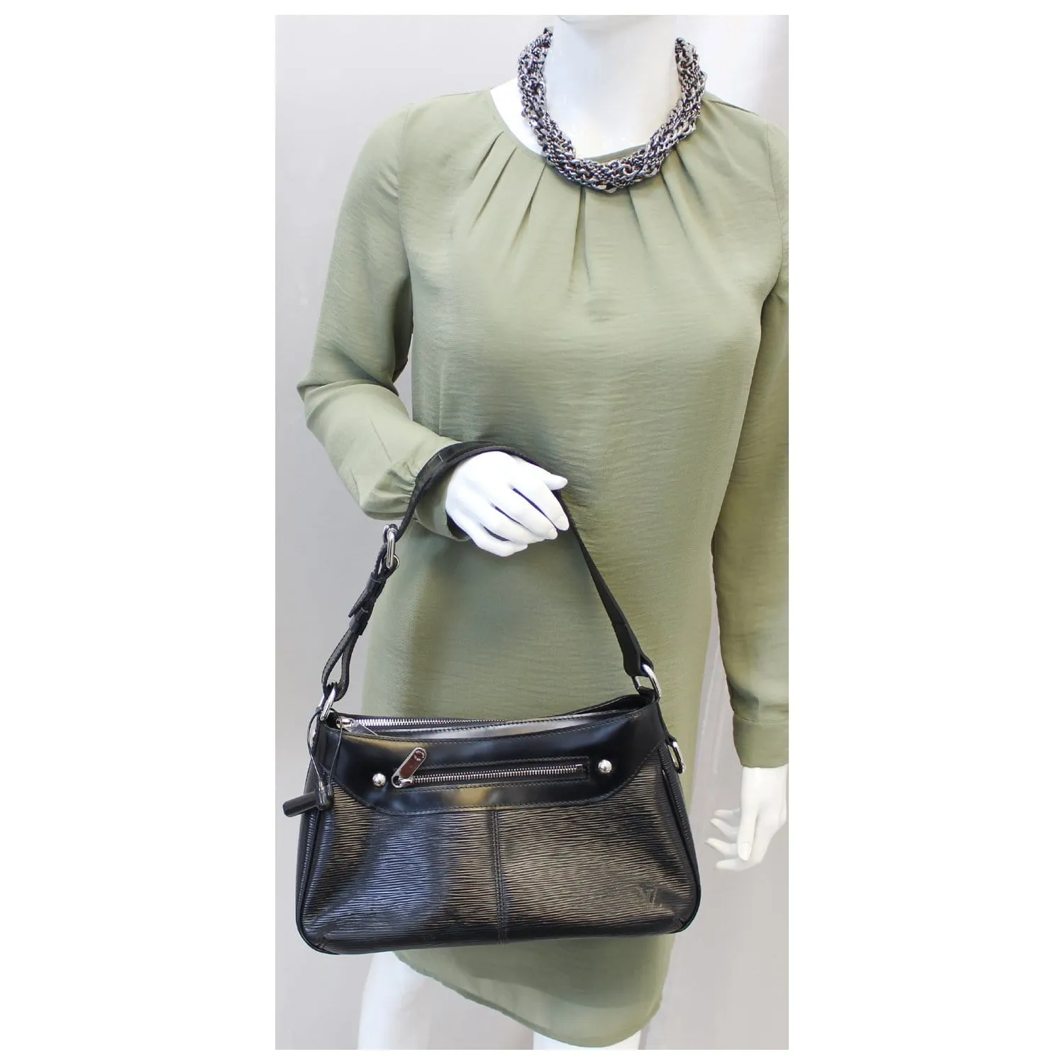 LOUIS VUITTON Turenne PM Epi Leather Shoulder Bag Black