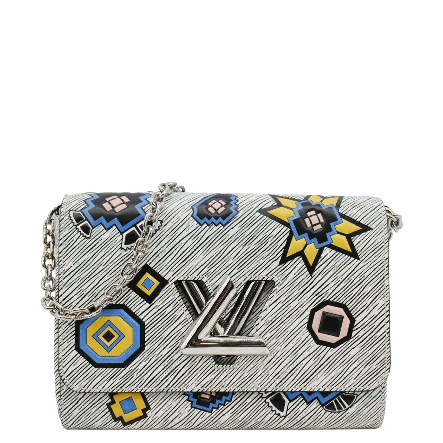 LOUIS VUITTON Twist Azteque MM Epi Leather Shoulder Bag White