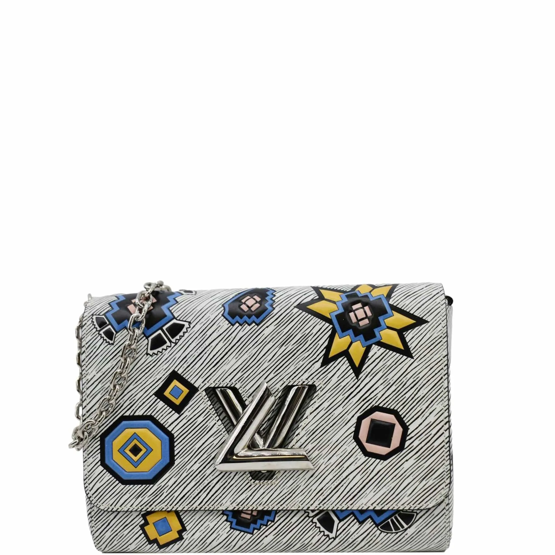 LOUIS VUITTON Twist Azteque MM Epi Leather Shoulder Bag White