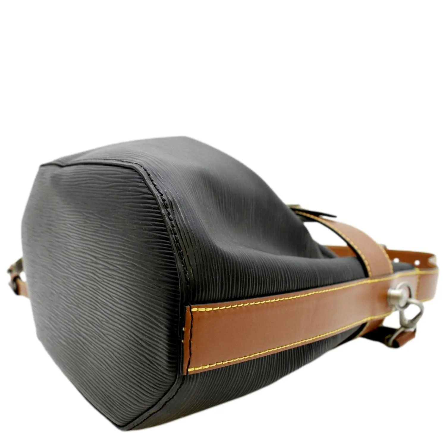 LOUIS VUITTON Twist Epi Leather Bucket Crossbody Bag Black