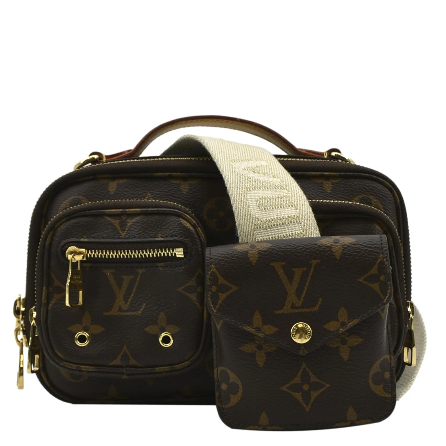 LOUIS VUITTON Utility Monogram Canvas Crossbody Bag Brown