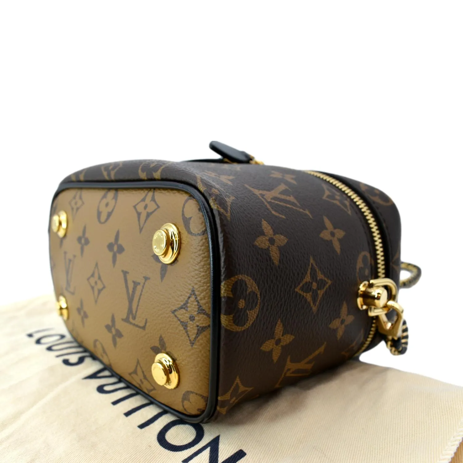 LOUIS VUITTON Vanity PM Monogram Reverse Canvas Crossbody Bag Brown