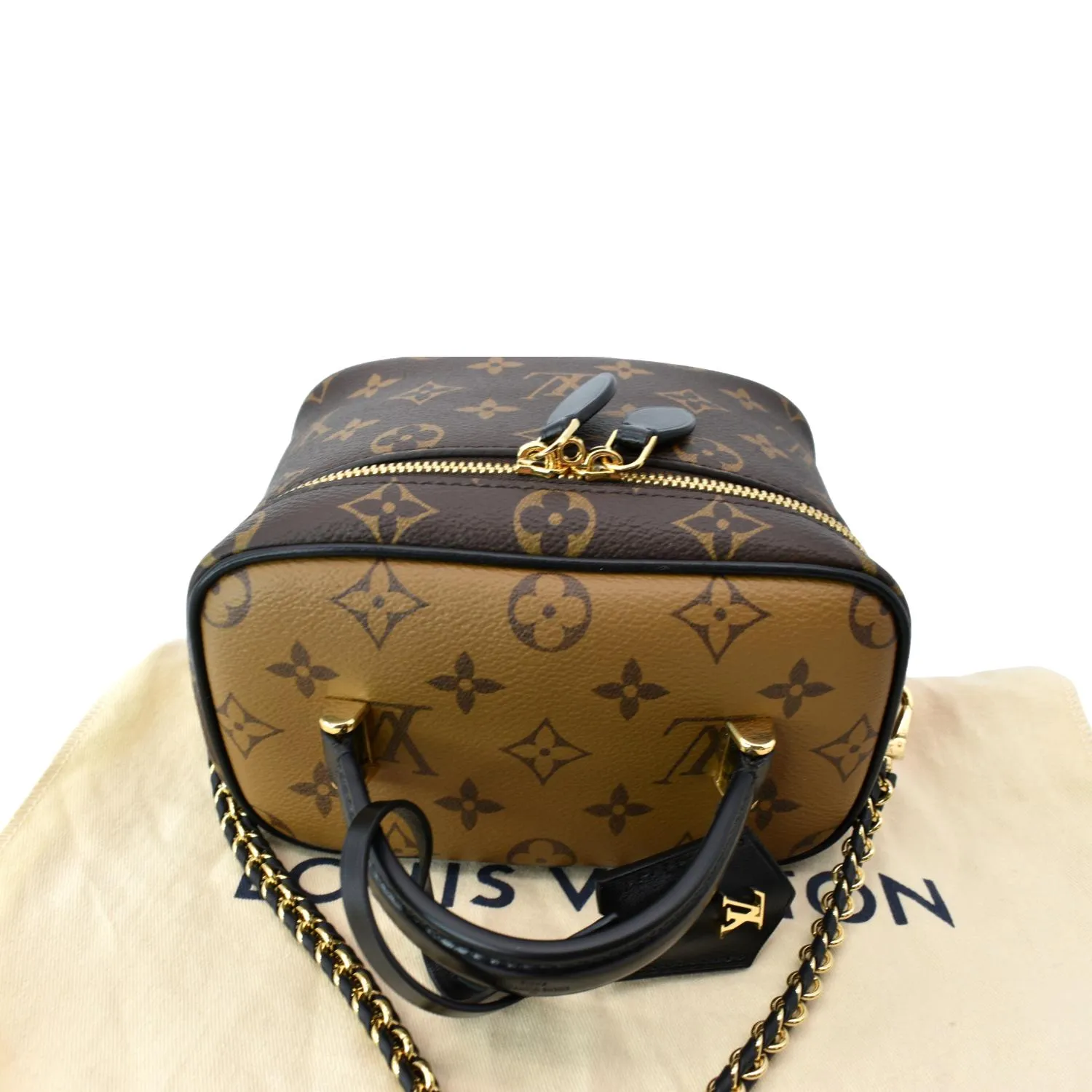 LOUIS VUITTON Vanity PM Monogram Reverse Canvas Crossbody Bag Brown