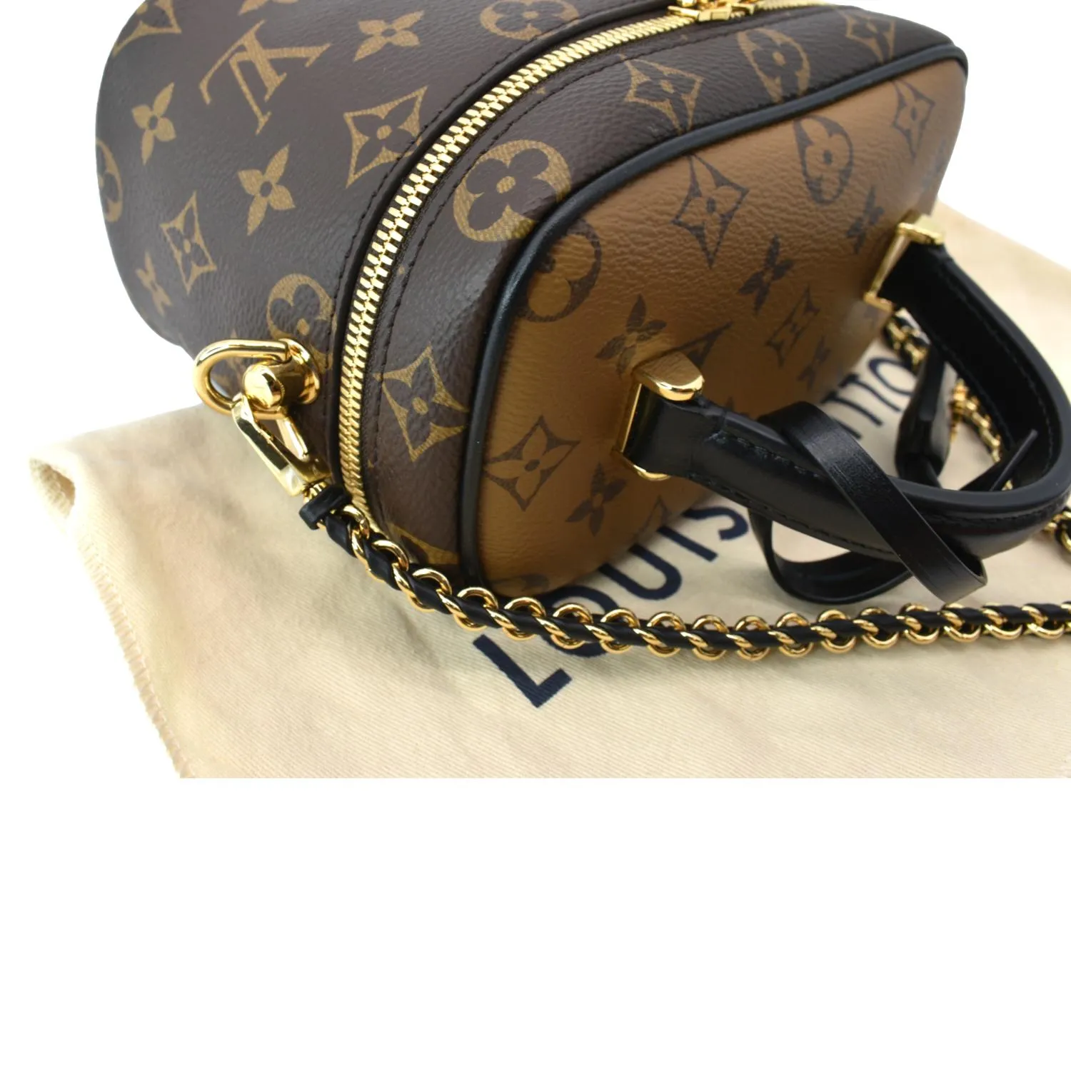 LOUIS VUITTON Vanity PM Monogram Reverse Canvas Crossbody Bag Brown