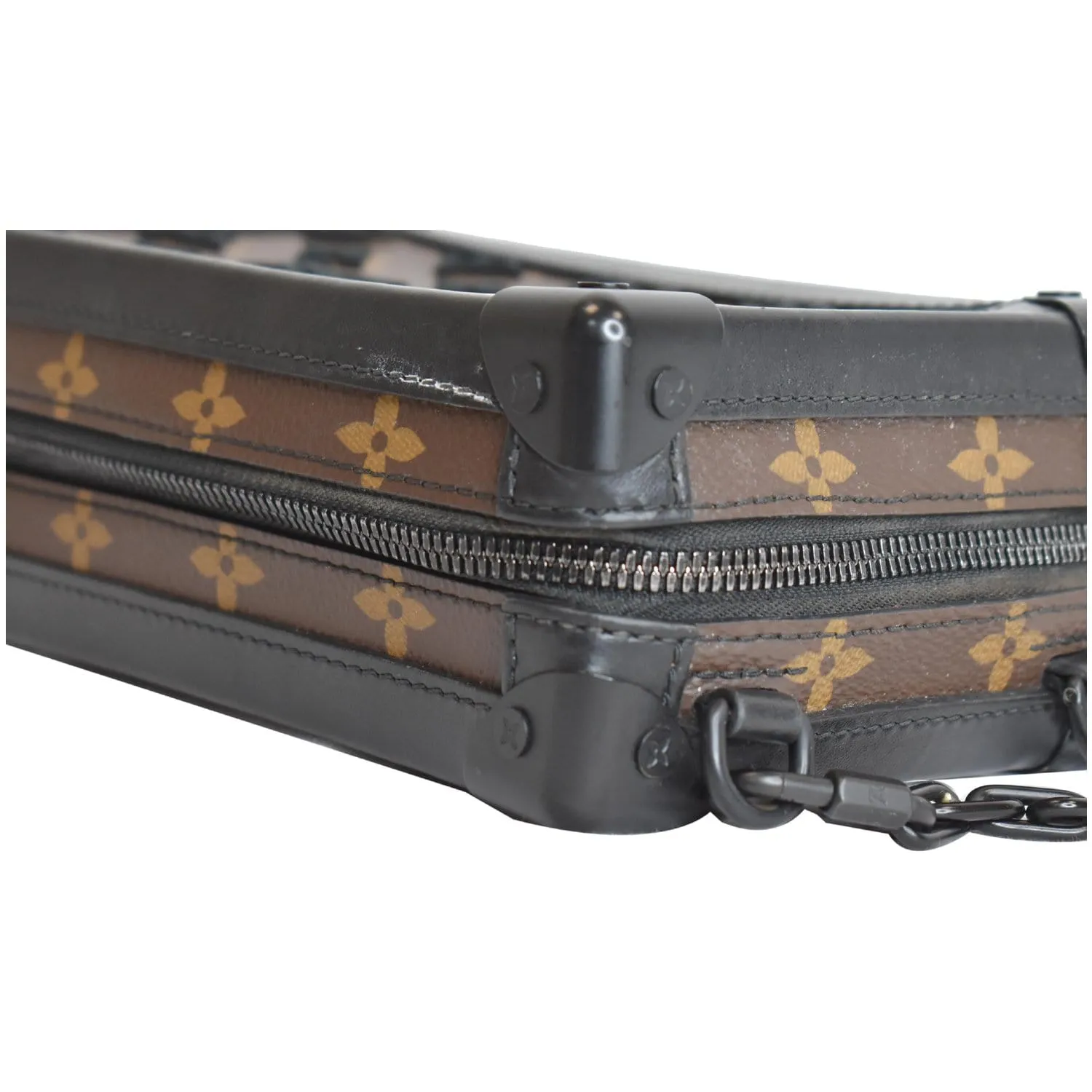 LOUIS VUITTON Vertical Soft Trunk Embroidered Crossbody Bag Black