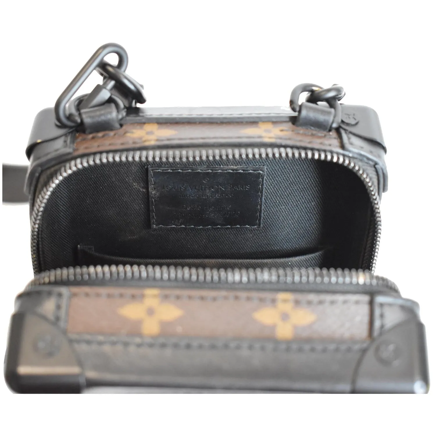 LOUIS VUITTON Vertical Soft Trunk Embroidered Crossbody Bag Black