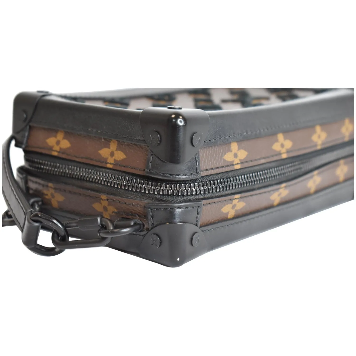 LOUIS VUITTON Vertical Soft Trunk Embroidered Crossbody Bag Black
