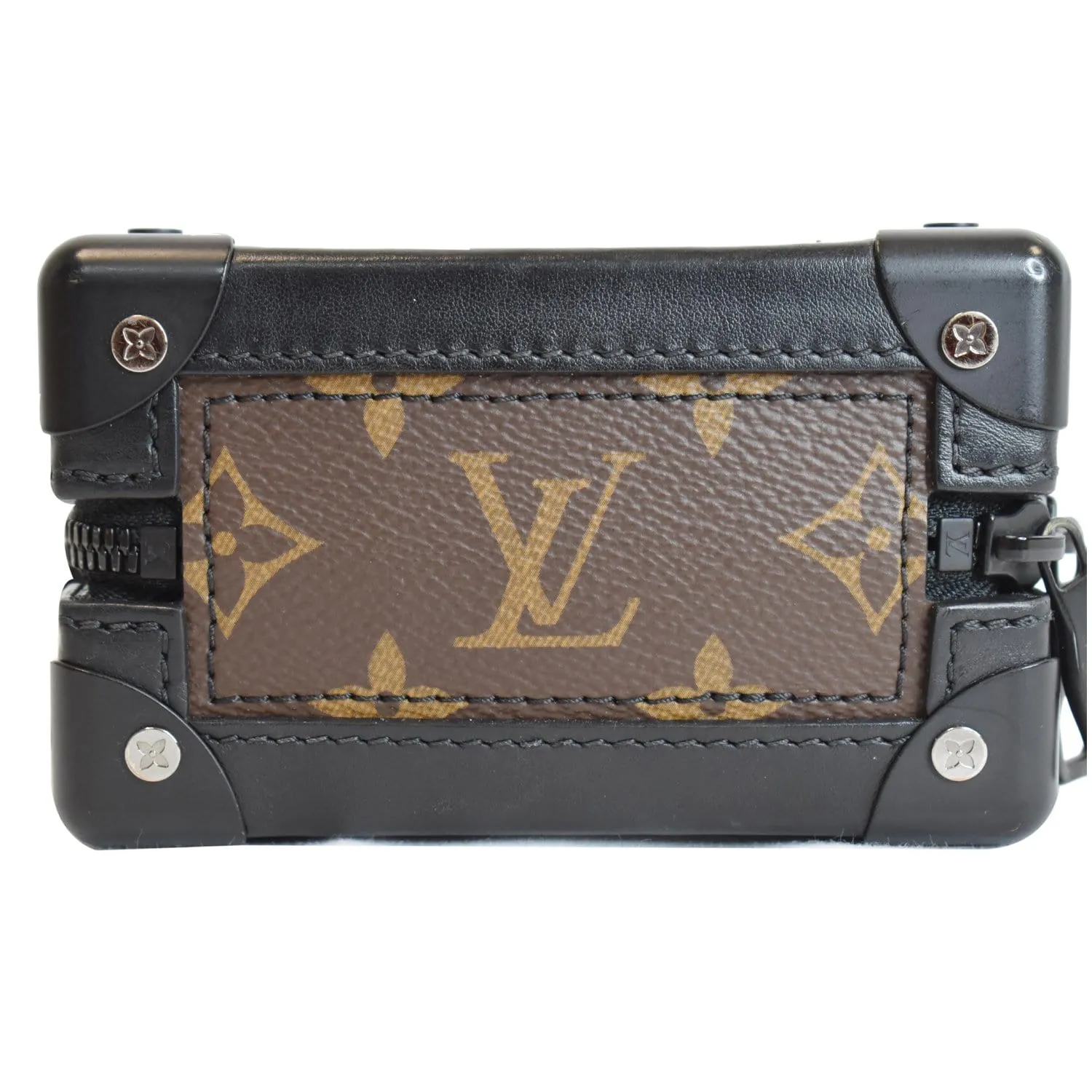 LOUIS VUITTON Vertical Soft Trunk Embroidered Crossbody Bag Black
