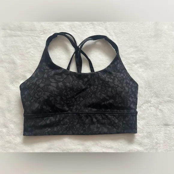 Lululemon Energy Bra Long Line *Medium Support, B–D Cup Wild Thing Camo Deep Coa